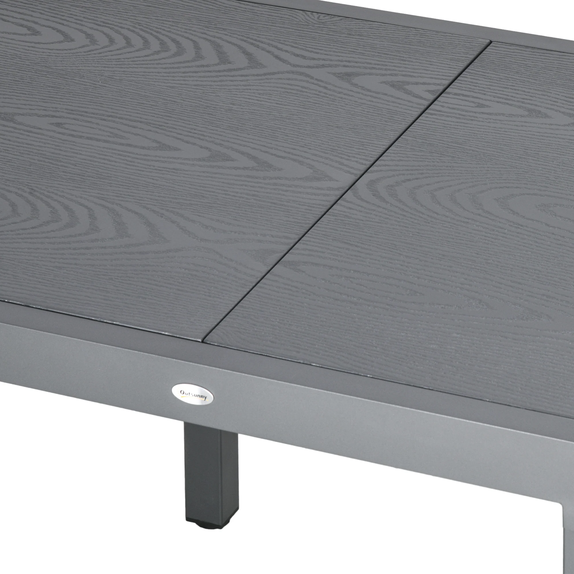 31.5"-63" Extendable Outdoor Dining Table for 4-6 with Aluminium Frame, Dark Grey - Image 10