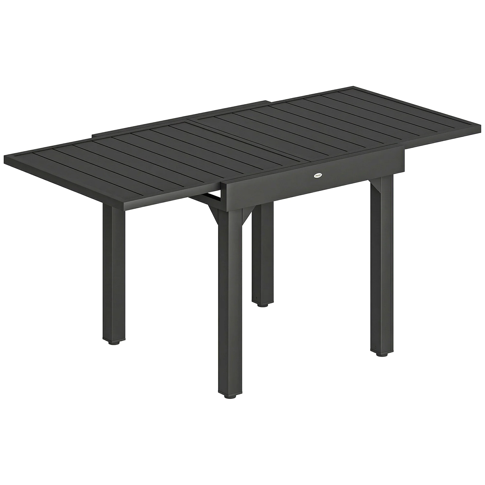 80-160 cm Extendable Aluminium Garden Table for 4-6 People, Black - Image 12