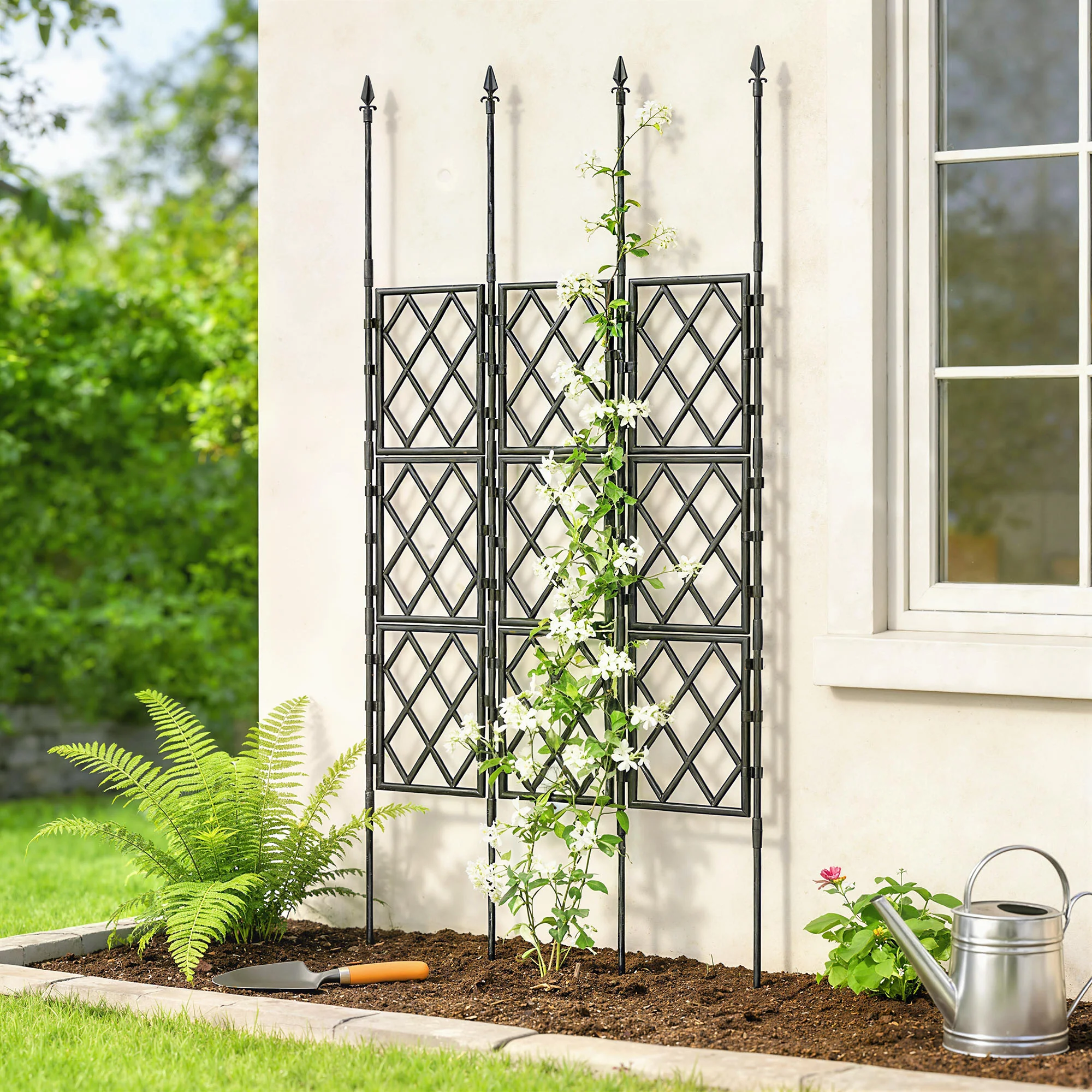 Foldable Garden Trellis for Climbing Plants, 85 x 197 cm, Black - Image 11