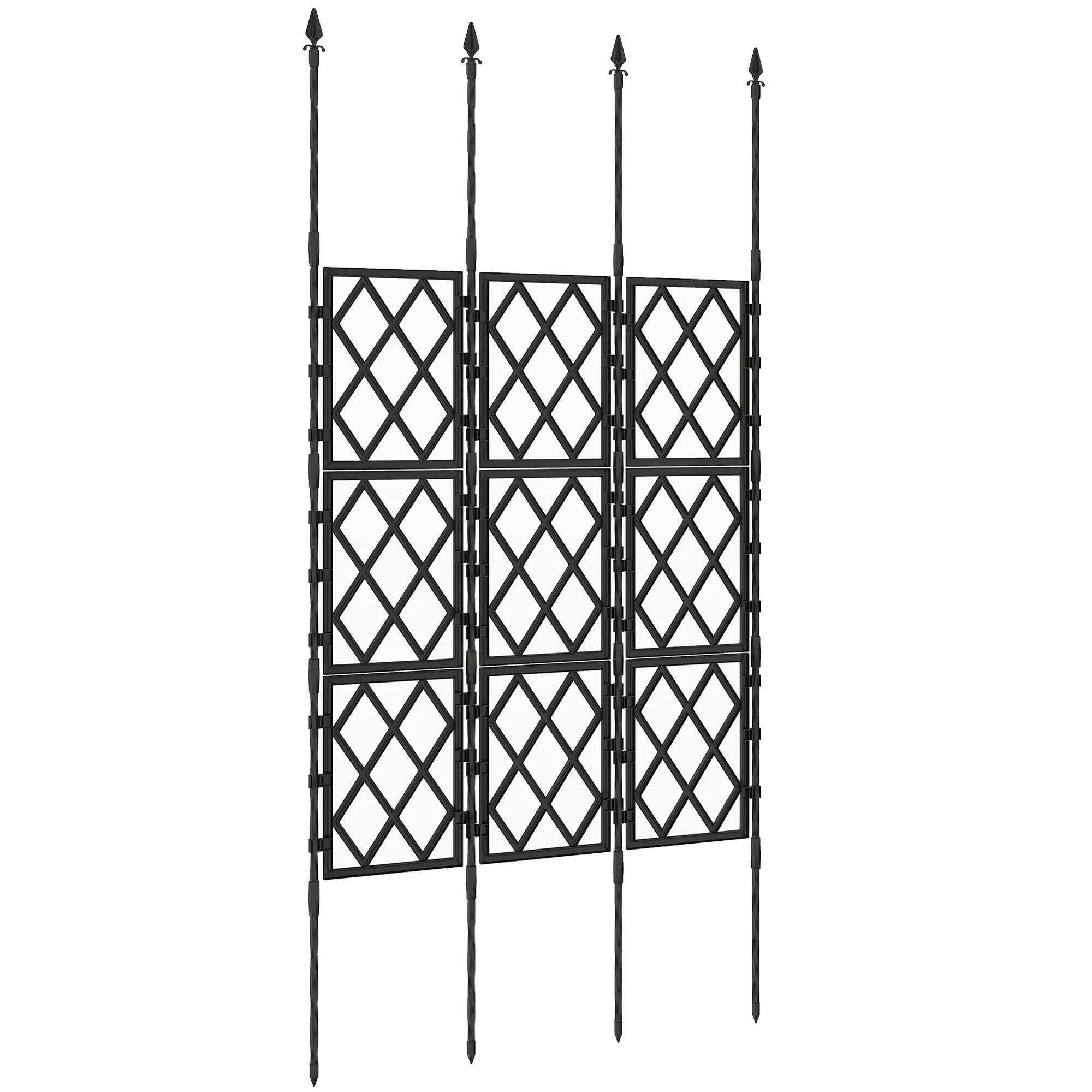 Foldable Garden Trellis for Climbing Plants, 85 x 197 cm, Black - Image 12