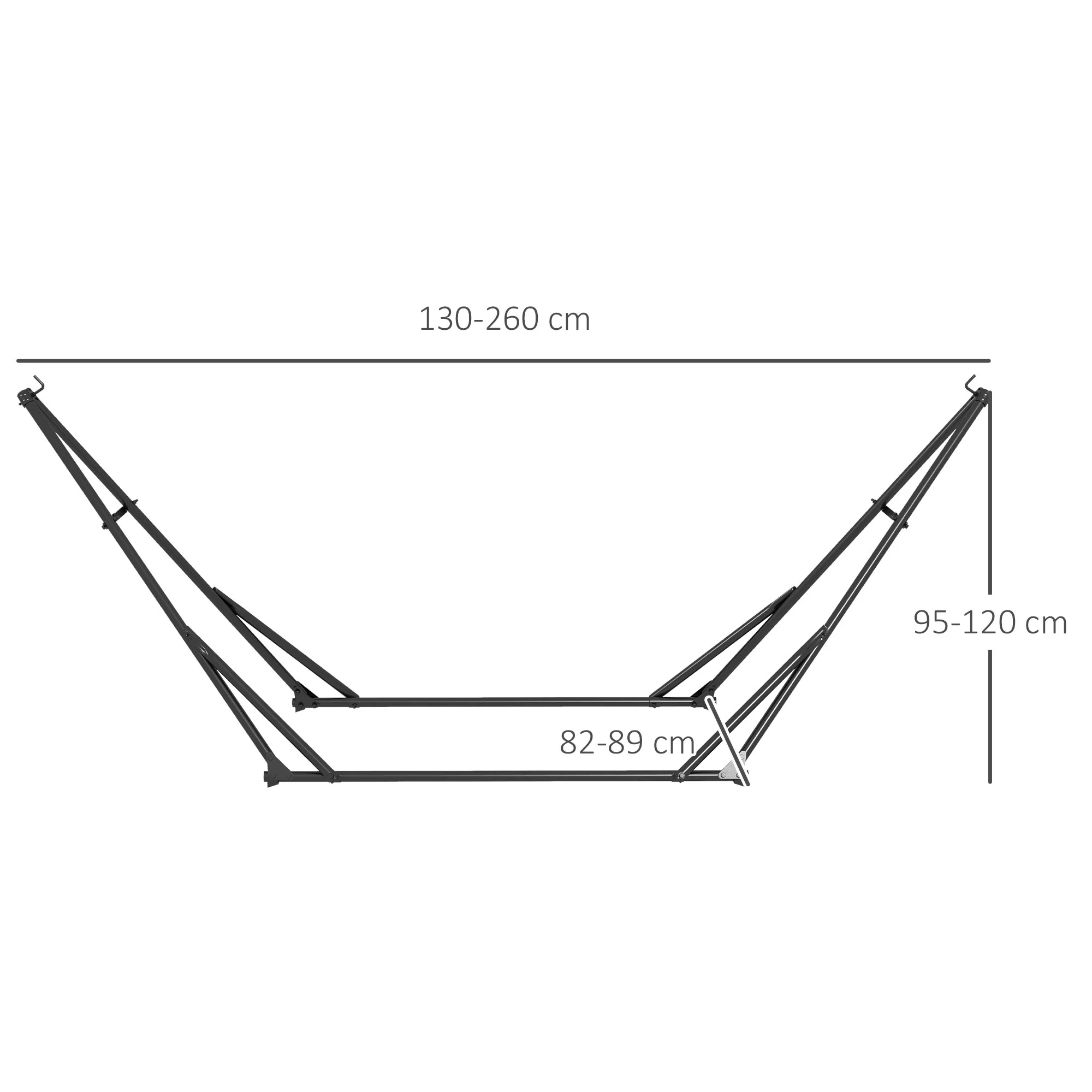 Foldable Hammock Stand, Portable Hammock with Metal Frame, 2 in 1 Hammock Net Stand, Hammock Chair Stand with Carry Bag, Load Capacity 120kg, for Patio, Garden, Yard, Black - Image 5