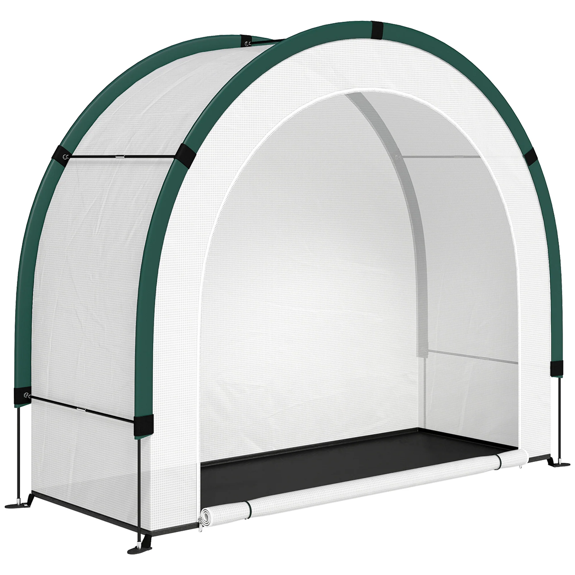 Foldable Small Greenhouse with Zipper Door, 200 x 80 x 164 cm, Green - Image 12