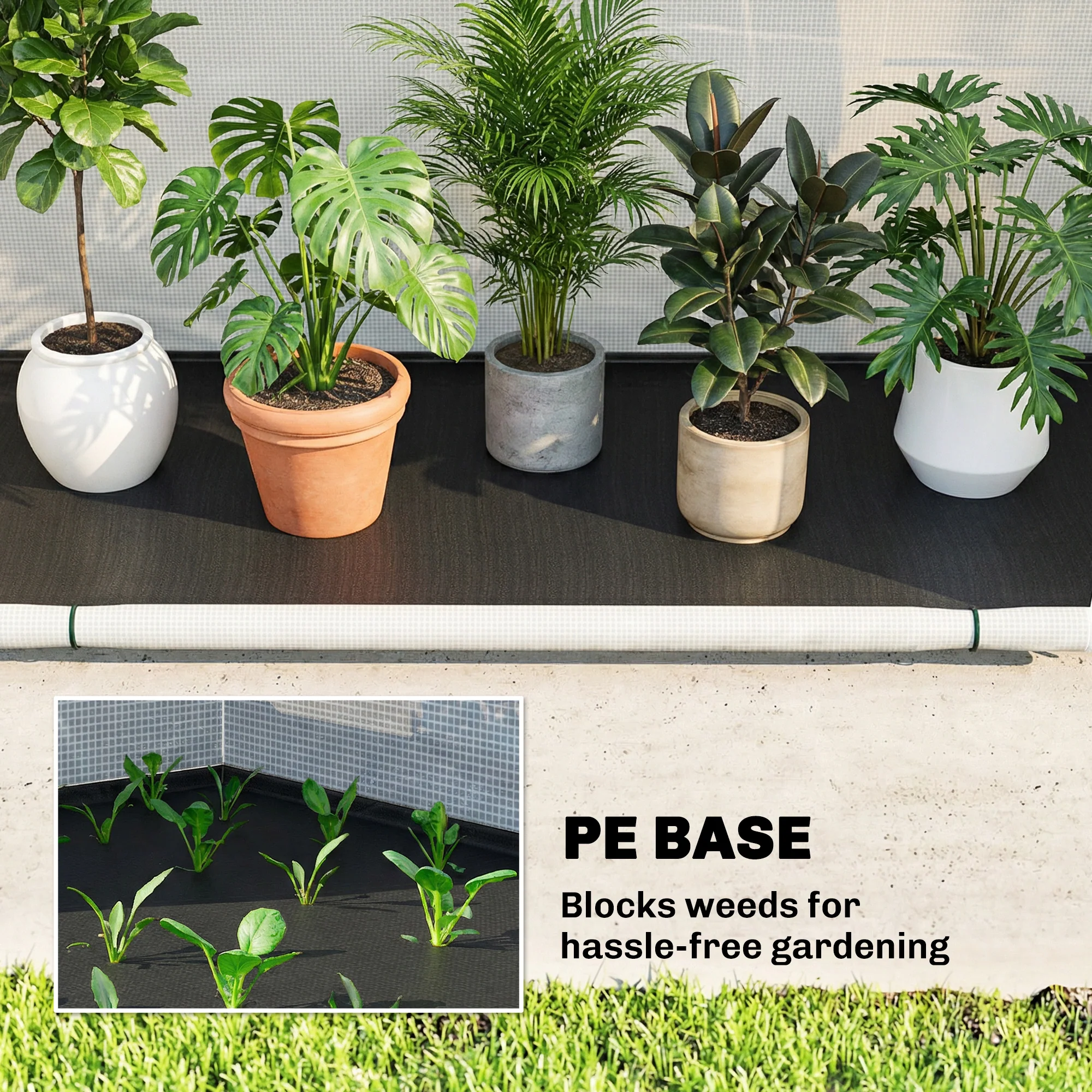 Foldable Small Greenhouse with Zipper Door, 200 x 80 x 164 cm, Green - Image 8