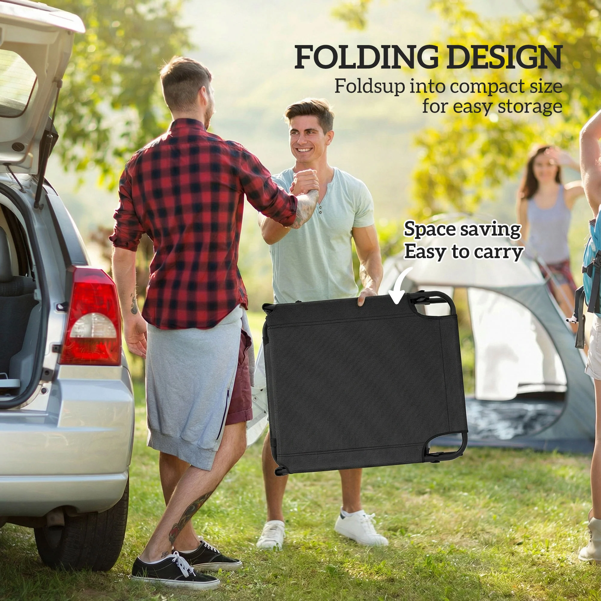 Folding Chaise Lounge Chair with Cushion, Sun Shade and Headrest, Dark Grey - Image 7