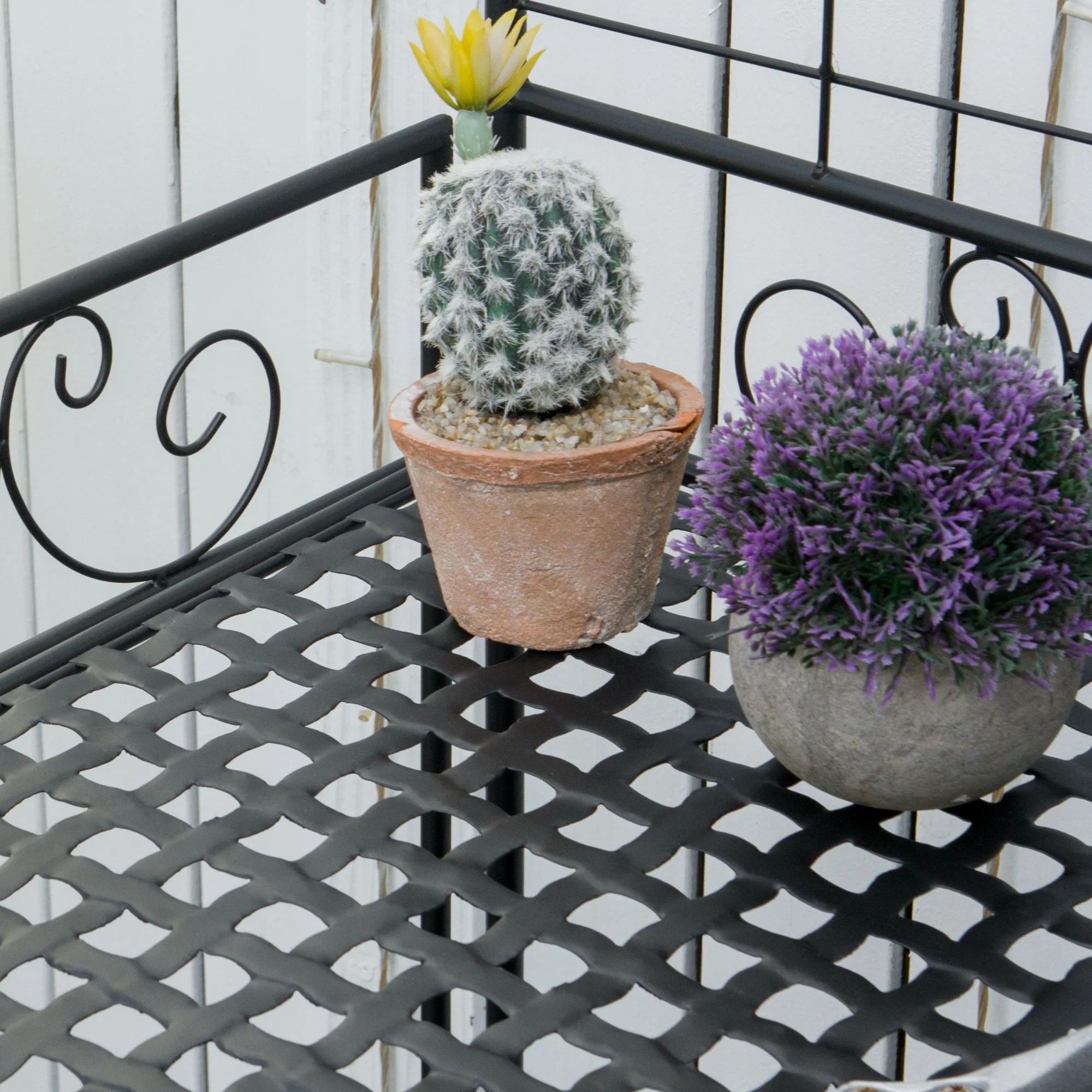 Folding Potting Bench Table with Storage Shelf, Flourishes - Image 11