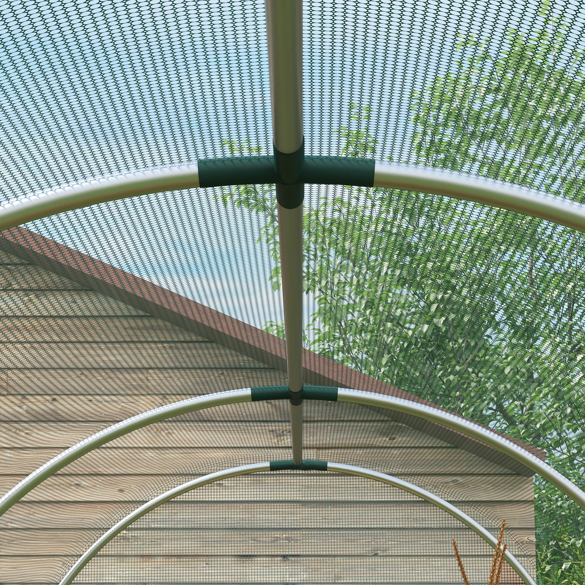 Fruit Cage Bird Netting, Vegetable Protection Tent w/ Zipped Door, 1.2 x 3.6 x 1.9m, Green - Image 11