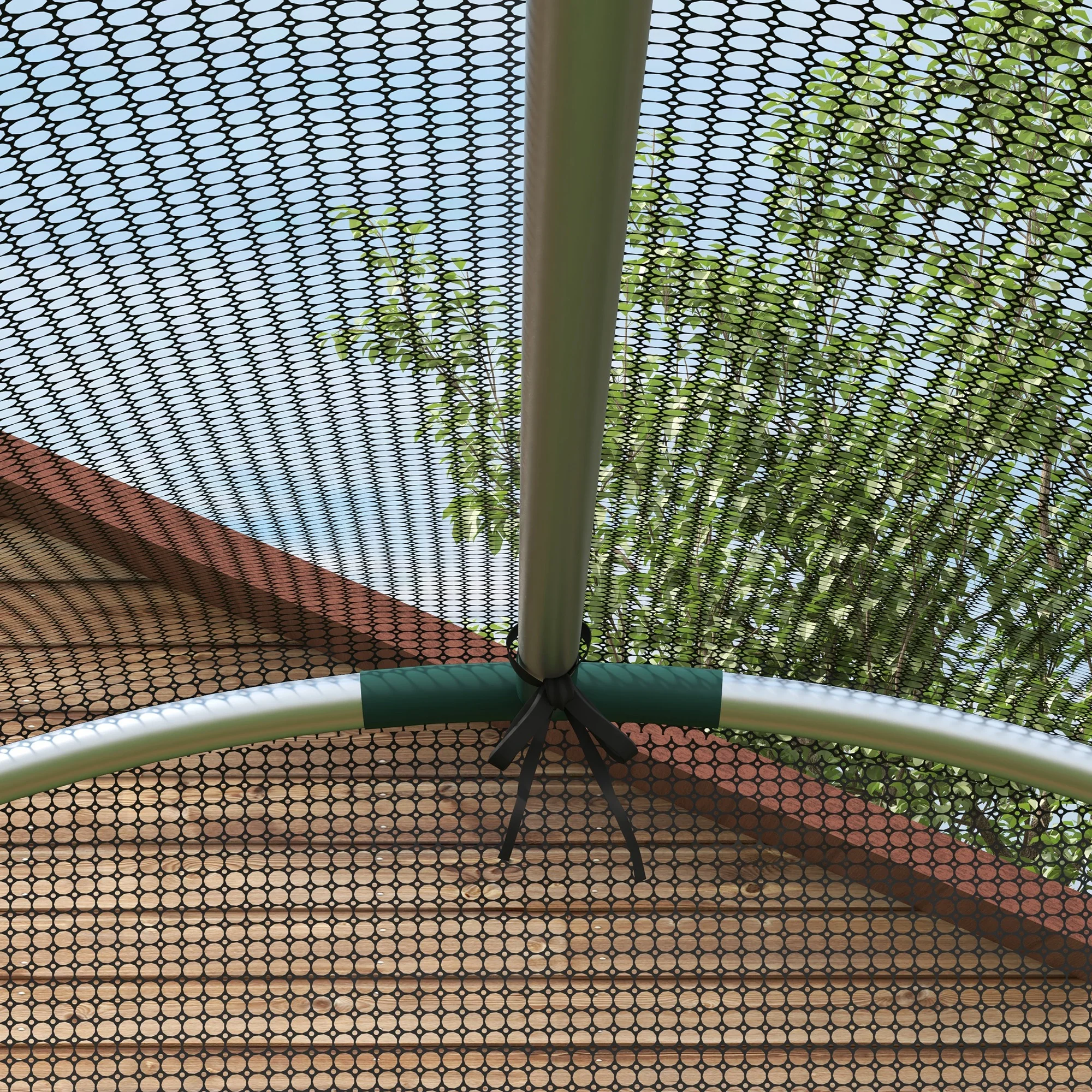Fruit Cage Bird Netting, Vegetable Protection Tent w/ Zipped Door, 1.2 x 1.2 x 1.9m, Black - Image 11