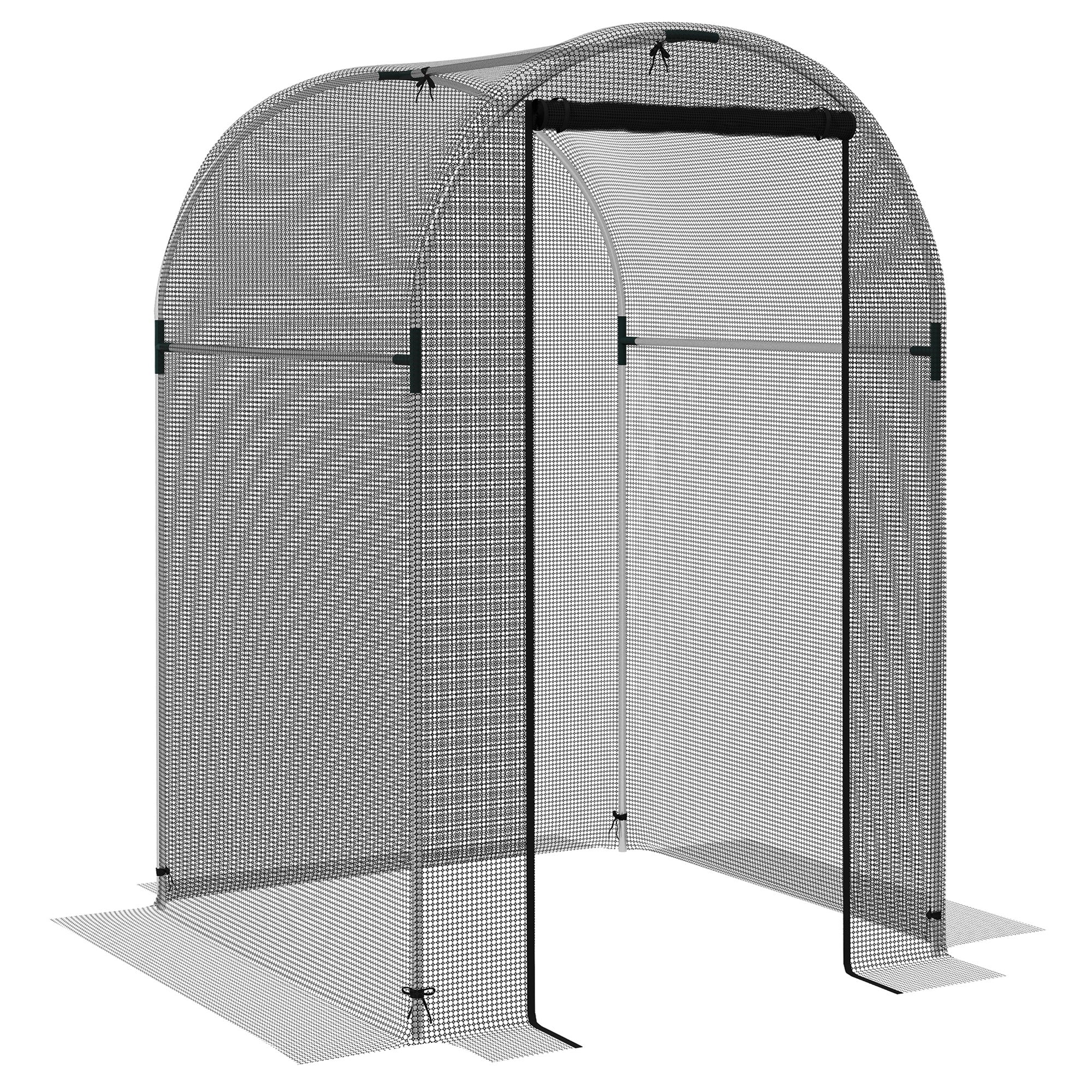 Fruit Cage Bird Netting, Vegetable Protection Tent w/ Zipped Door, 1.2 x 1.2 x 1.9m, Black - Image 12