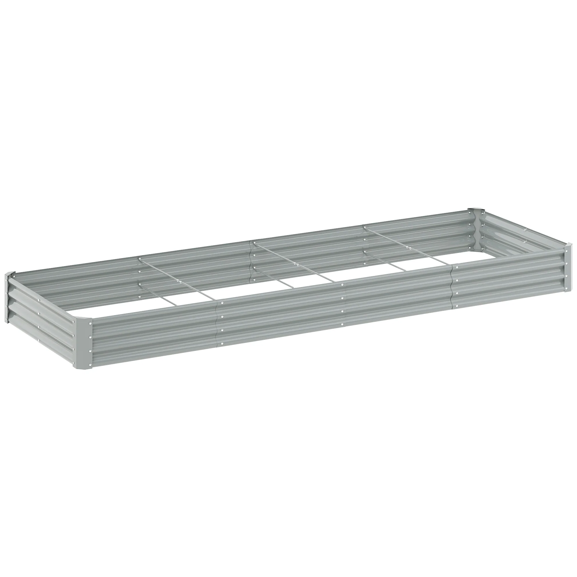 12' x 4' x 1' Galvanized Raised Garden Bed with Open Bottom, Silver - Image 12