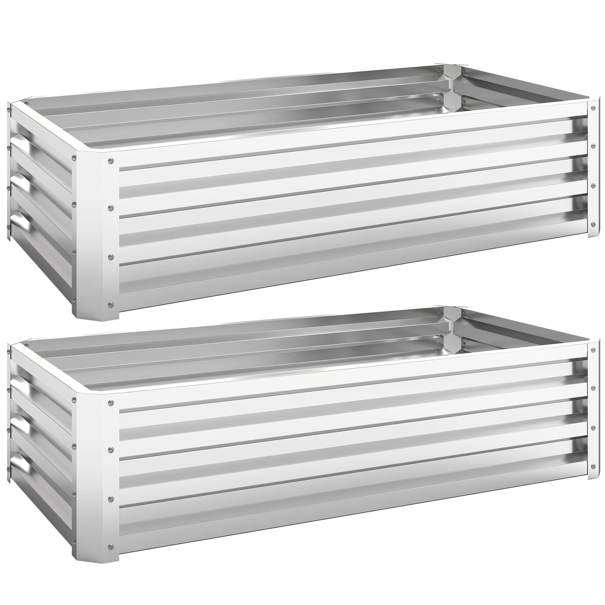 4' x 2' x 1' Galvanized Raised Garden Bed, Silver - Image 12