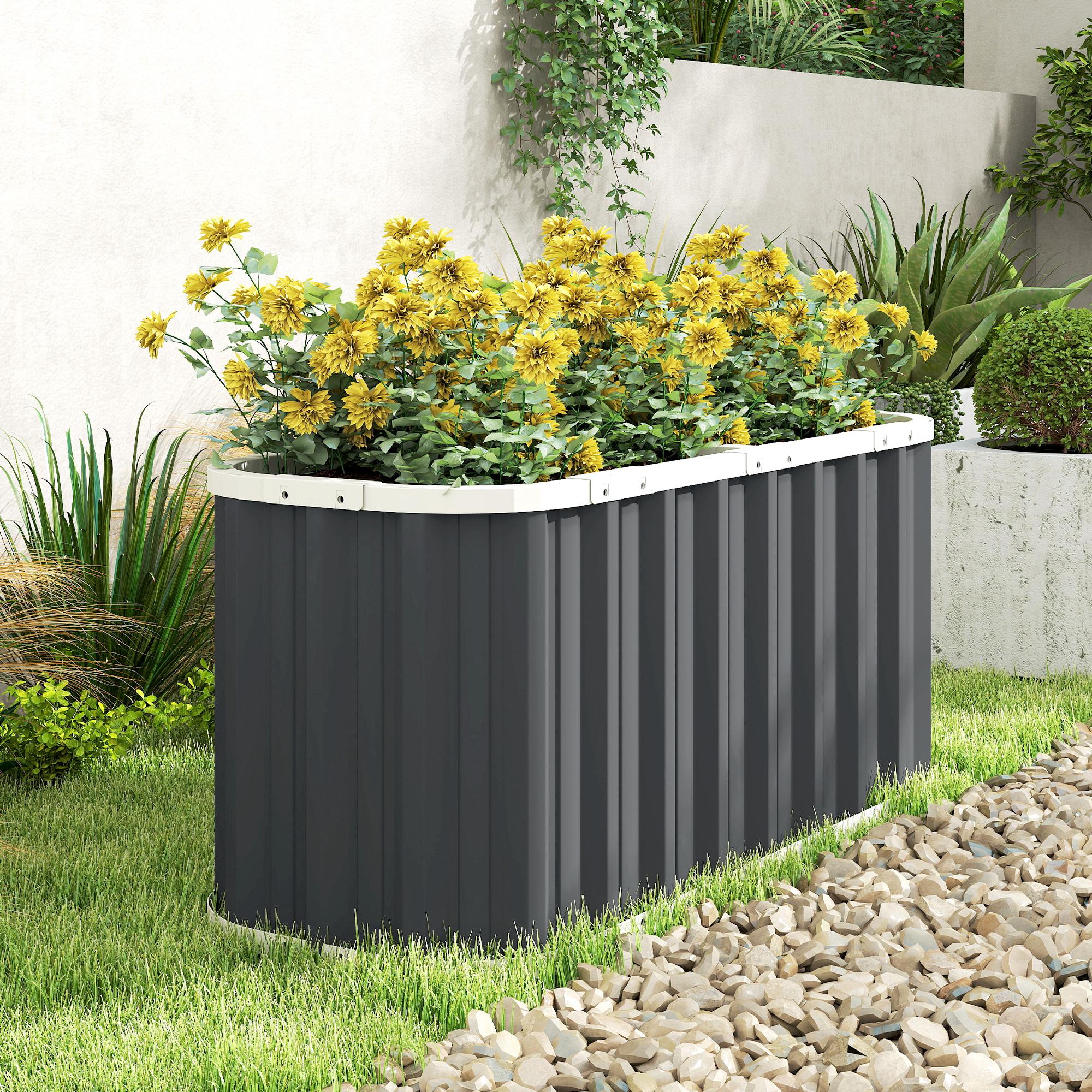 5' x 2' x 2' Galvanized Raised Garden Bed with Gloves, Dark Grey - Image 4