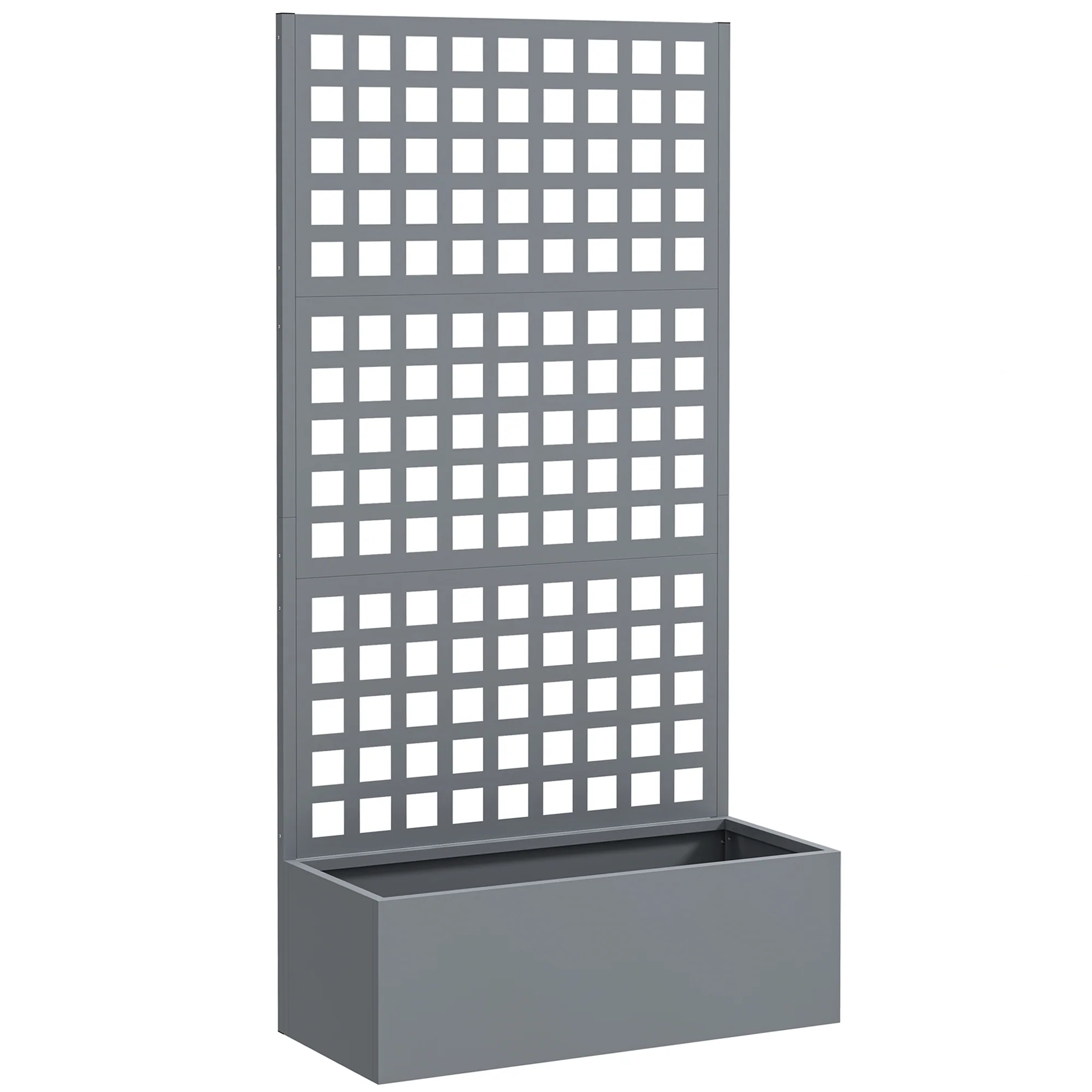35" x 16" x 70" Raised Garden Bed with Trellis and Privacy Screen, Grey Wood Effect - Image 12