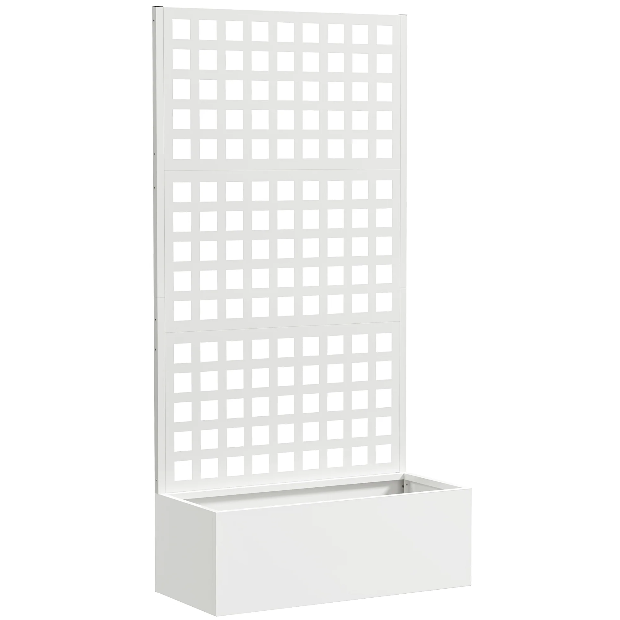 35" x 16" x 70" Raised Garden Bed with Trellis and Privacy Screen, White - Image 12