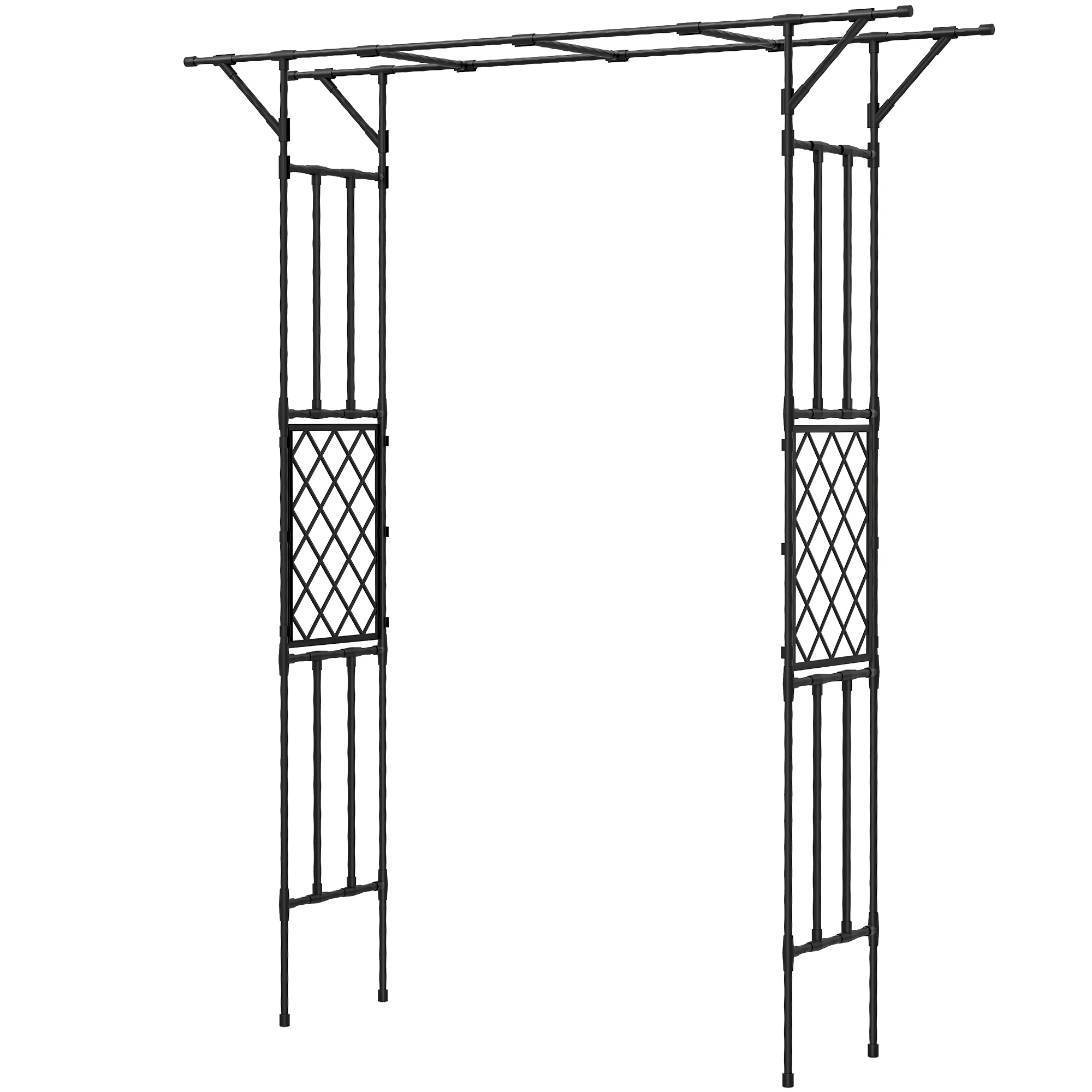 PE-Coated Steel Garden Arch for Climbing Plants, 180 x 40 x 215 cm, Black - Image 12
