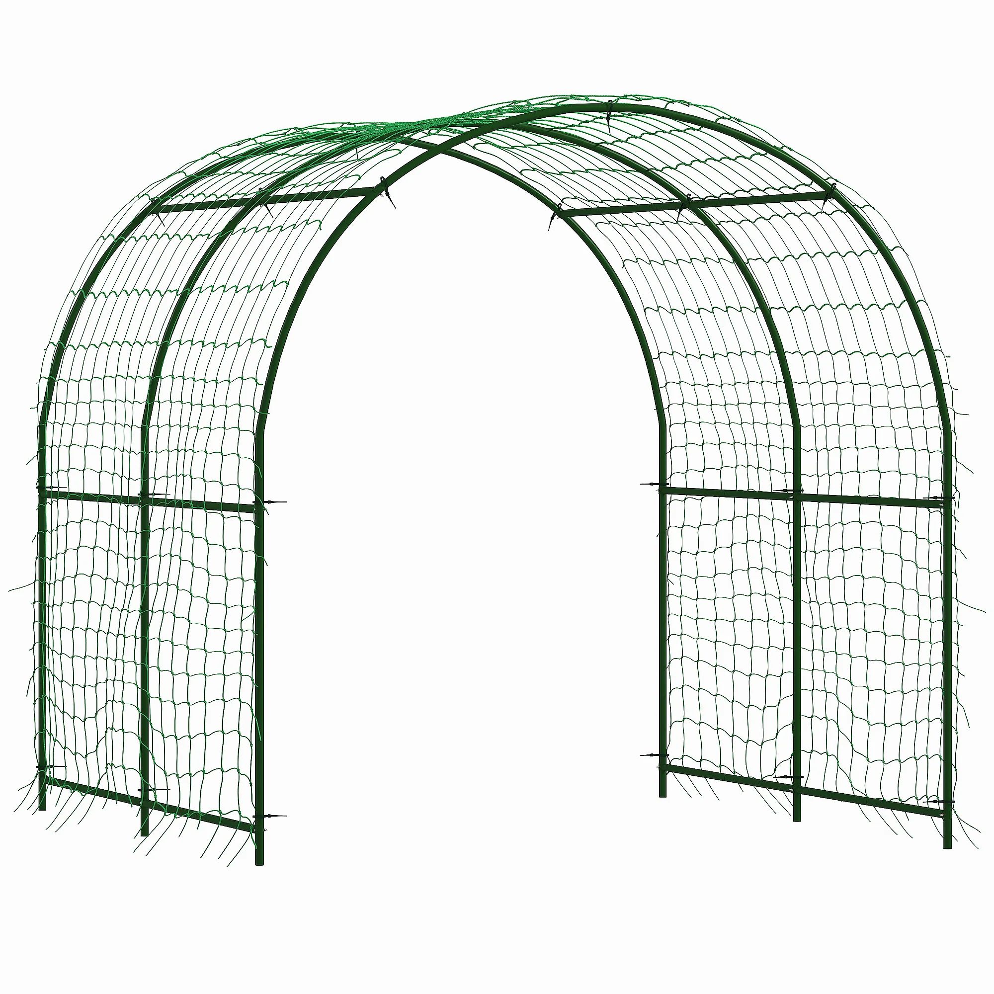 7.1FT Garden Arch Trellis with Climbing Net for Outdoor Plants - Image 12