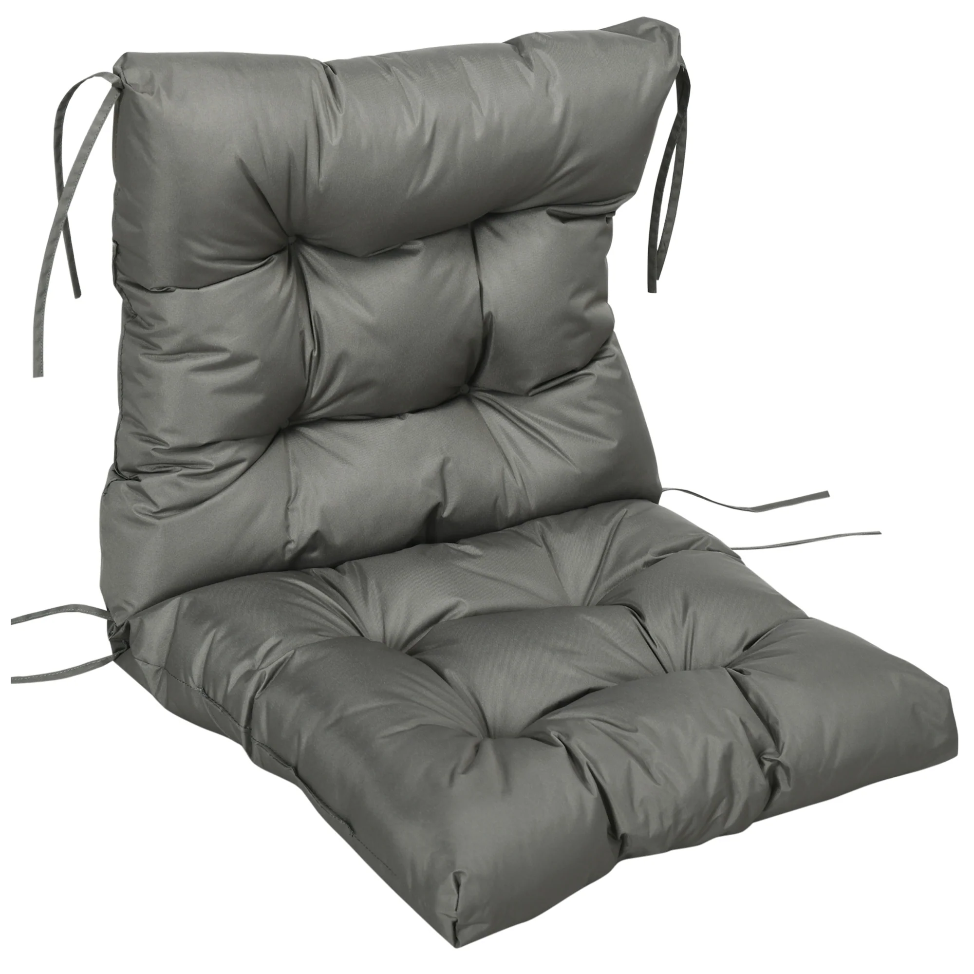 Garden Back Chair Cushion, Thick Patio Seat Cushion Pad with Backrest, Light Grey - Image 12