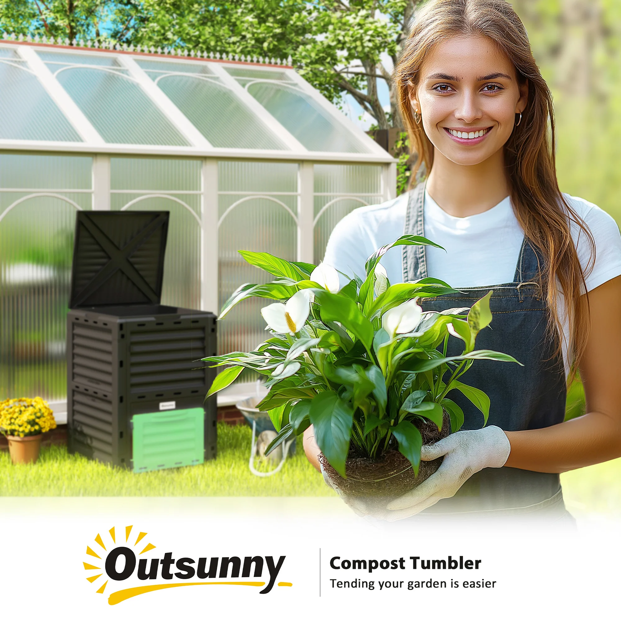 80 Gallon Garden Large Capacity Compost Bin, Green - Image 11
