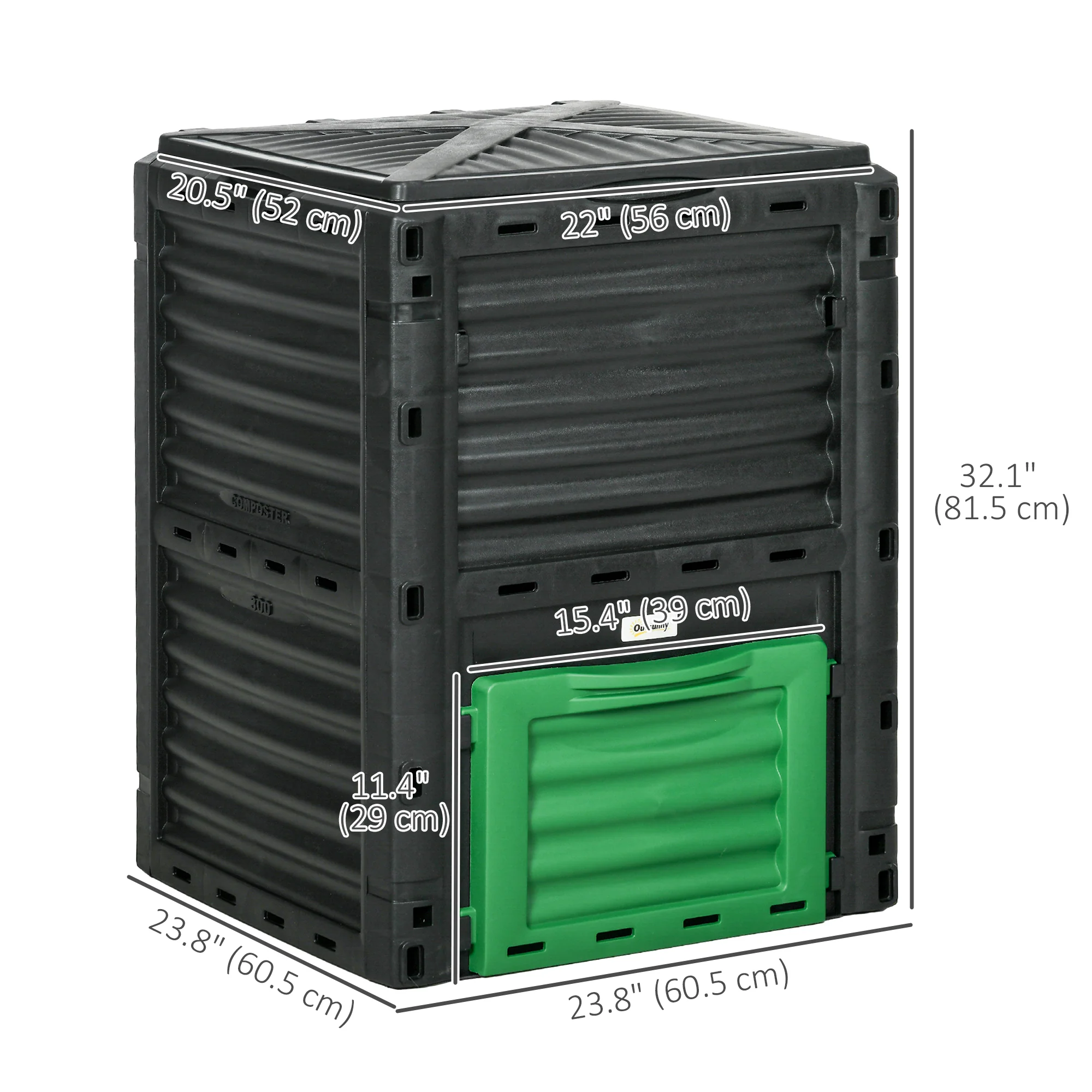 80 Gallon Outdoor Compost Bin for Fast Soil Creation, Green - Image 5