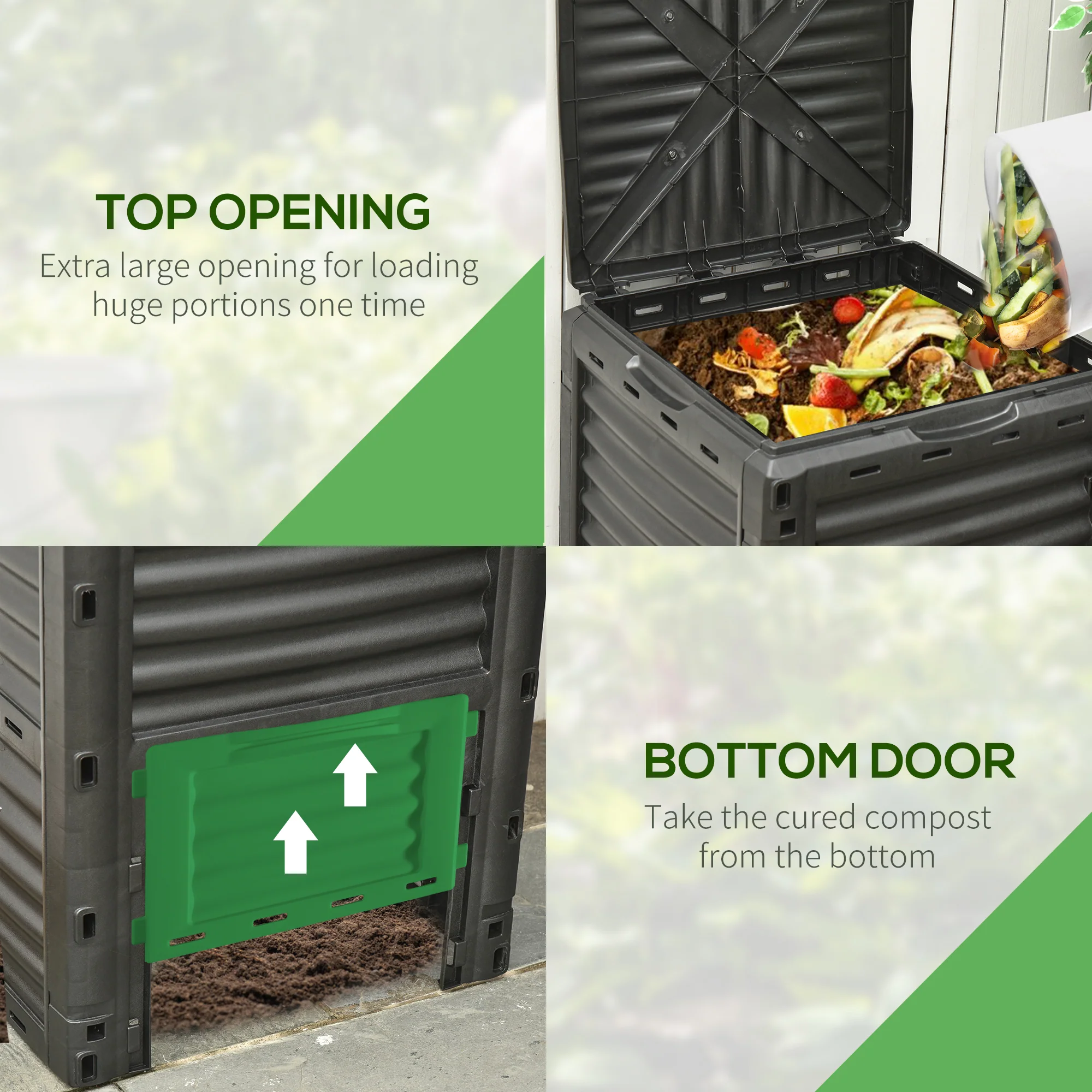 80 Gallon Outdoor Compost Bin for Fast Soil Creation, Green - Image 6