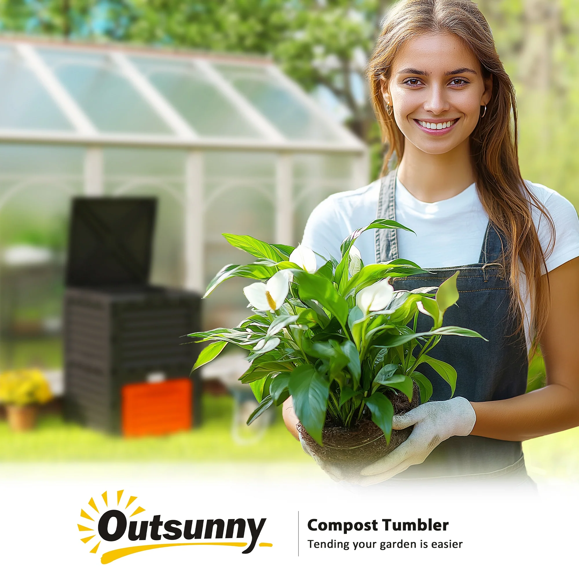 80 Gallon Outdoor Compost Bin for Fast Soil Creation, Orange - Image 11