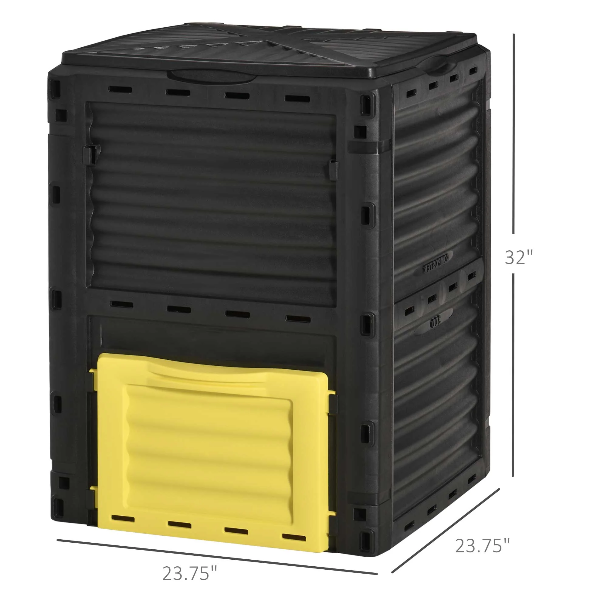 80 Gallon Outdoor Compost Bin for Fast Soil Creation, Yellow - Image 5