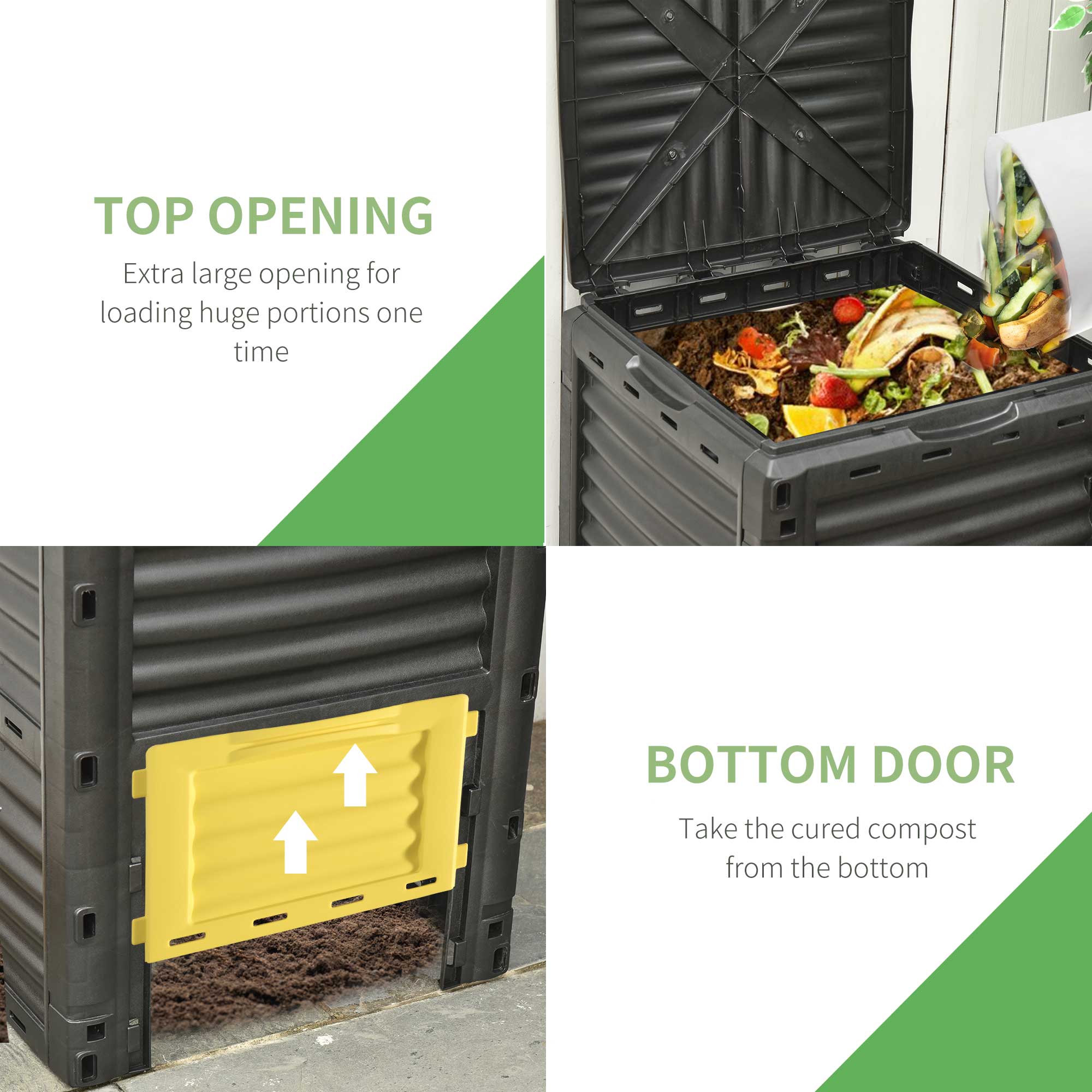 80 Gallon Outdoor Compost Bin for Fast Soil Creation, Yellow - Image 6