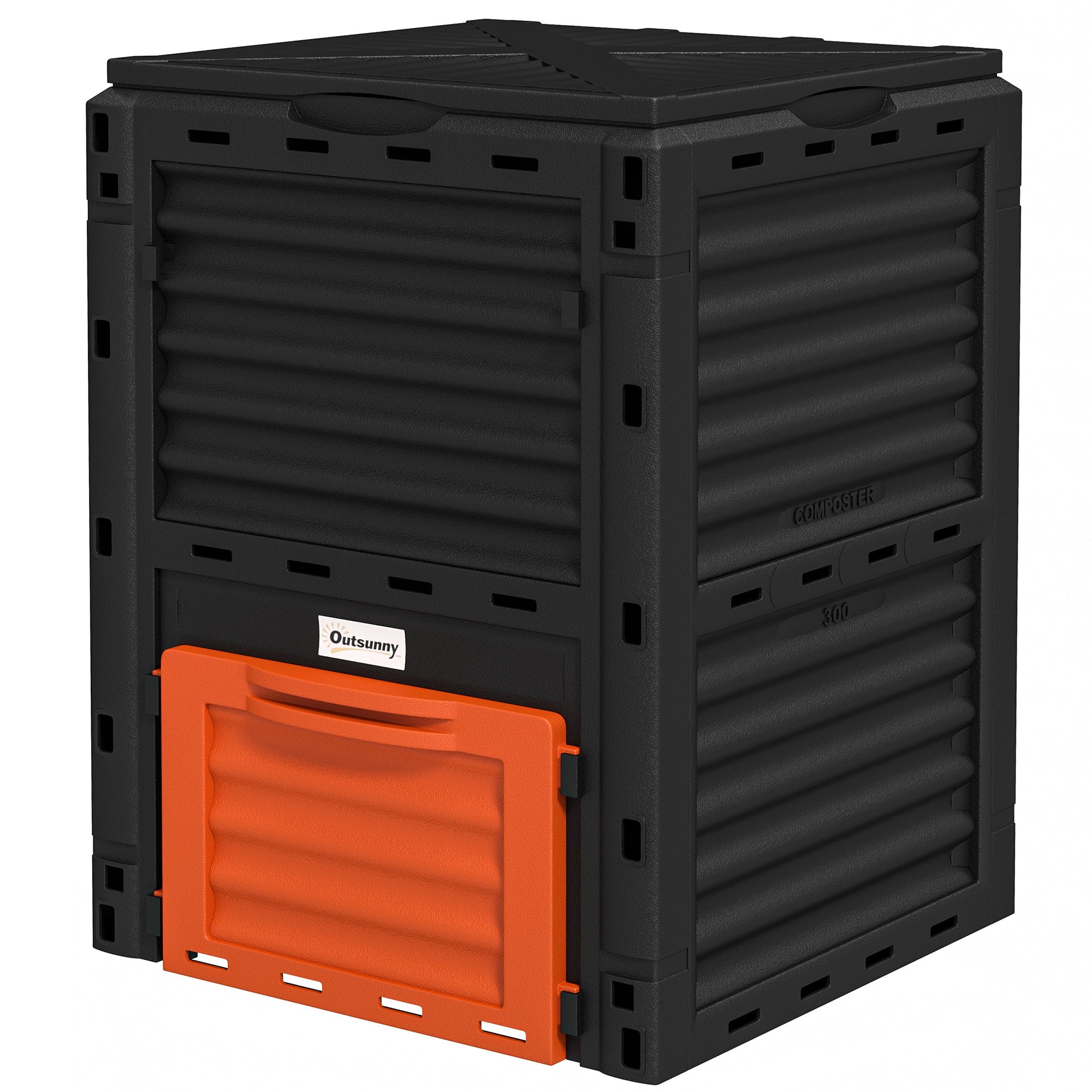 80 Gallon Outdoor Compost Bin for Fast Soil Creation, Orange - Image 2