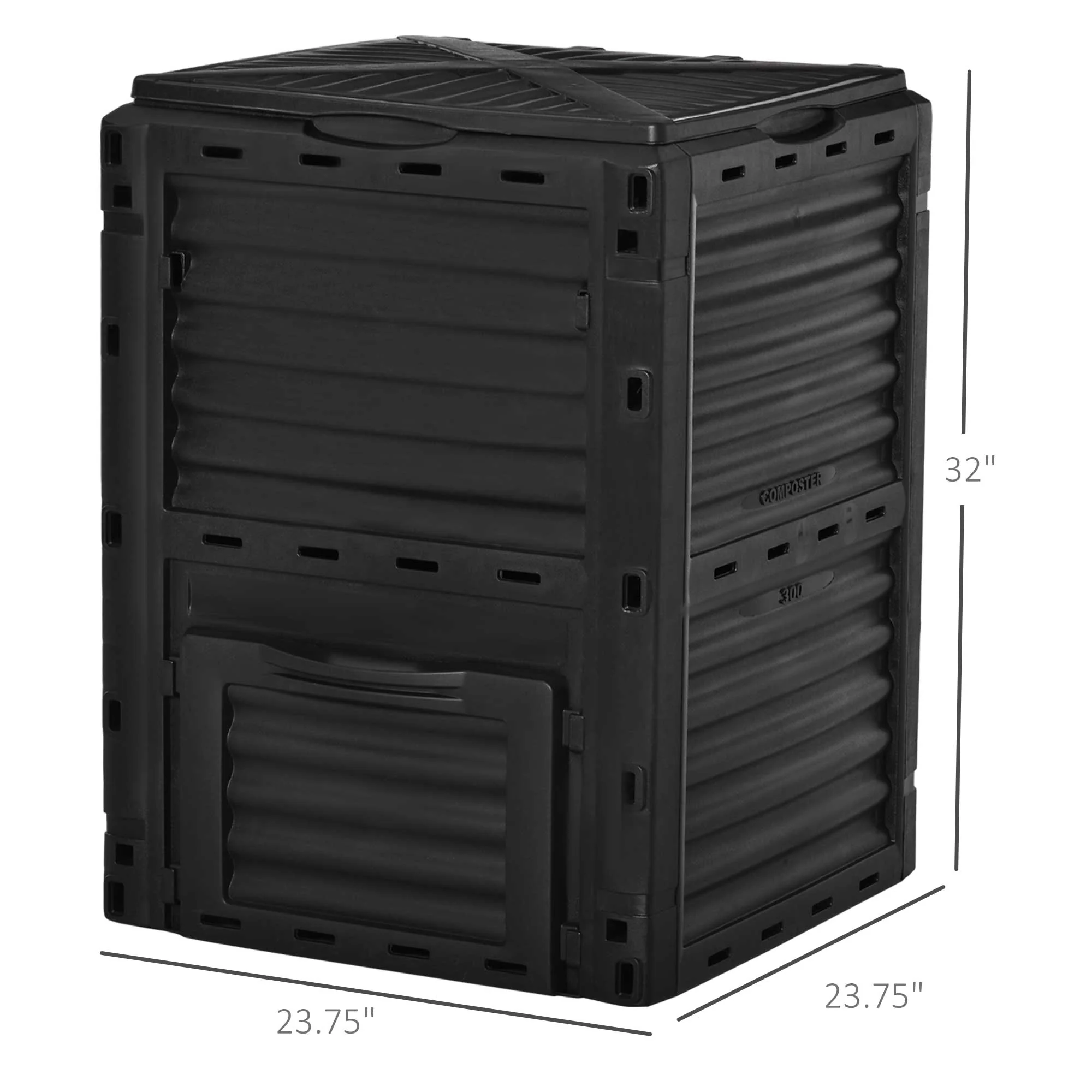 80 Gallon Outdoor Compost Bin for Fast Soil Creation, Black - Image 5