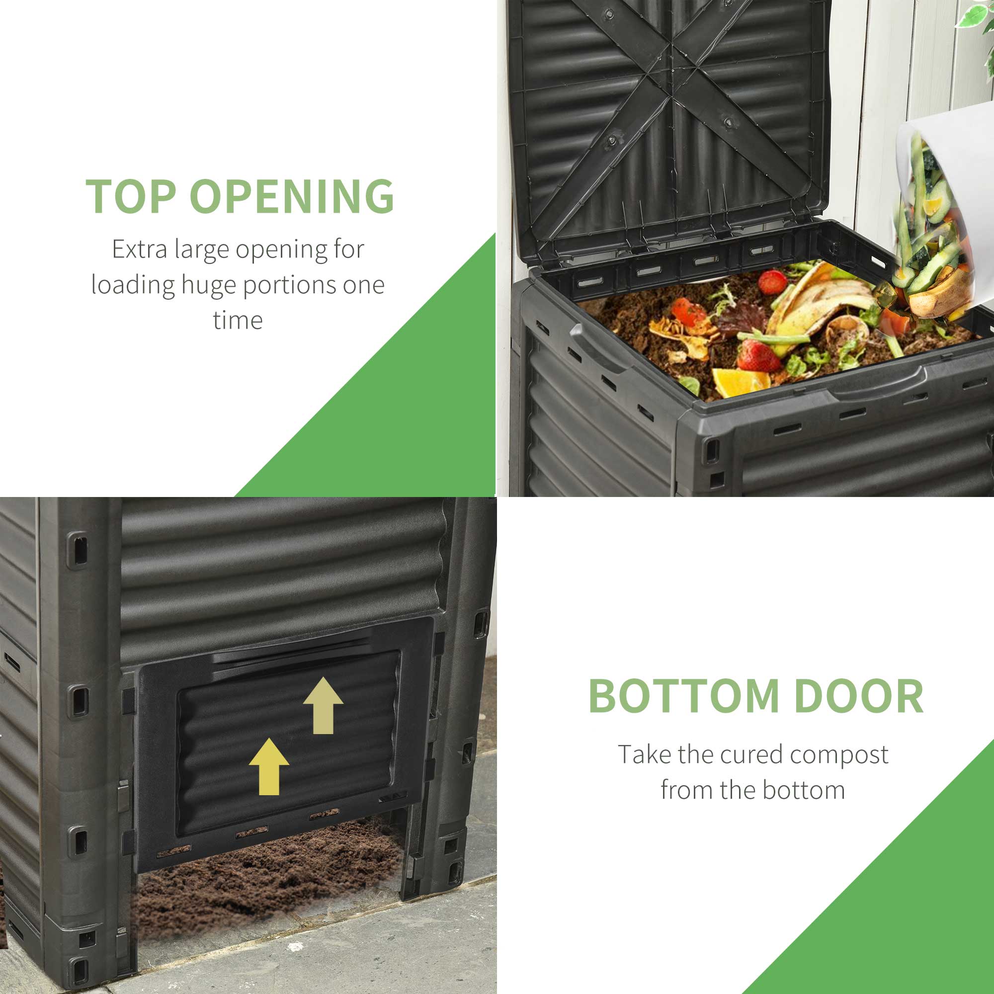 80 Gallon Outdoor Compost Bin for Fast Soil Creation, Black - Image 6