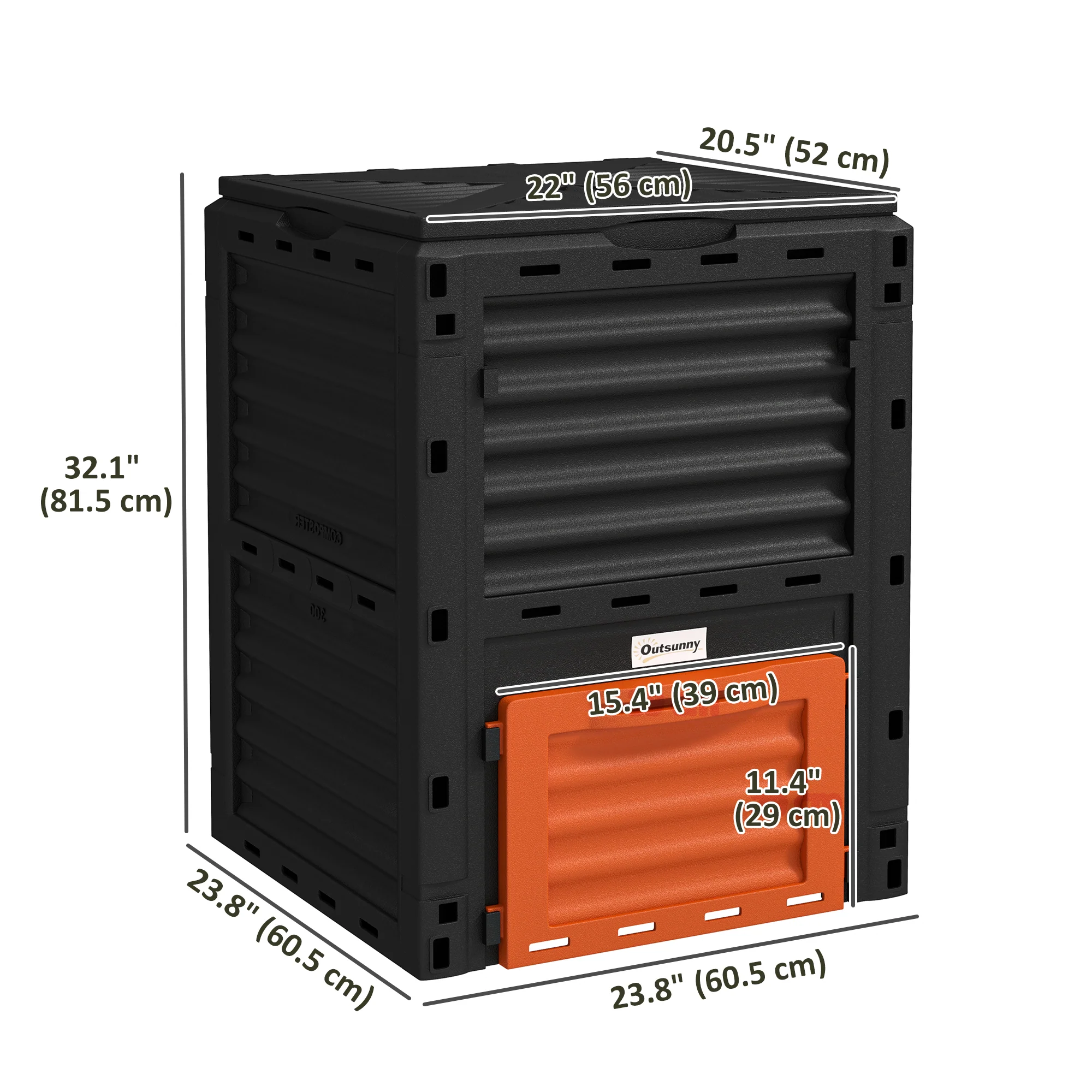 80 Gallon Outdoor Compost Bin for Fast Soil Creation, Orange - Image 5
