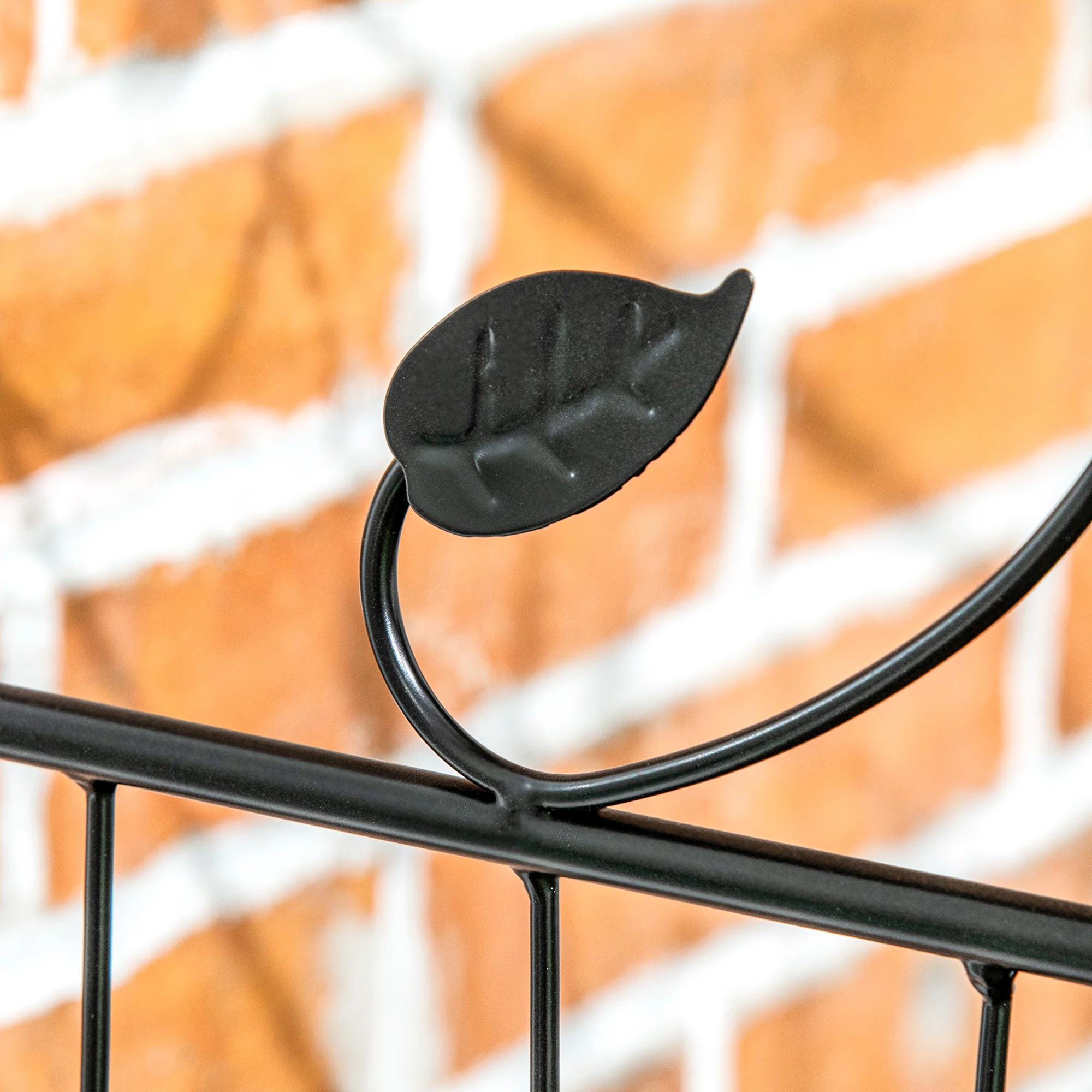 4 Pack Metal Fence Panels, 11.5' Animal Barrier & Border Flower Edging, Square Vines - Image 9