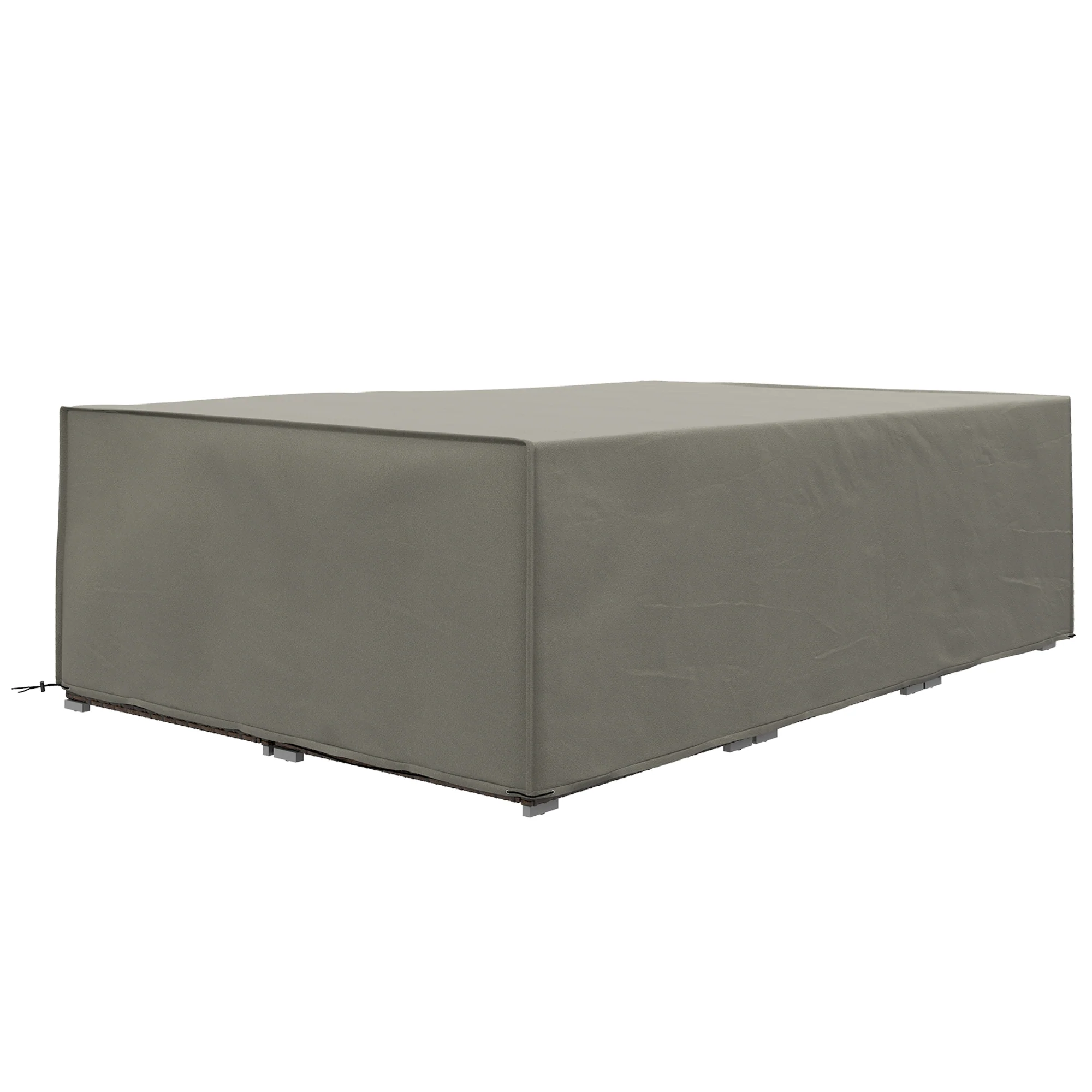 Oxford Rectangular Rattan Furniture Cover with PE Coating, 222x155x67cm, Grey - Image 13