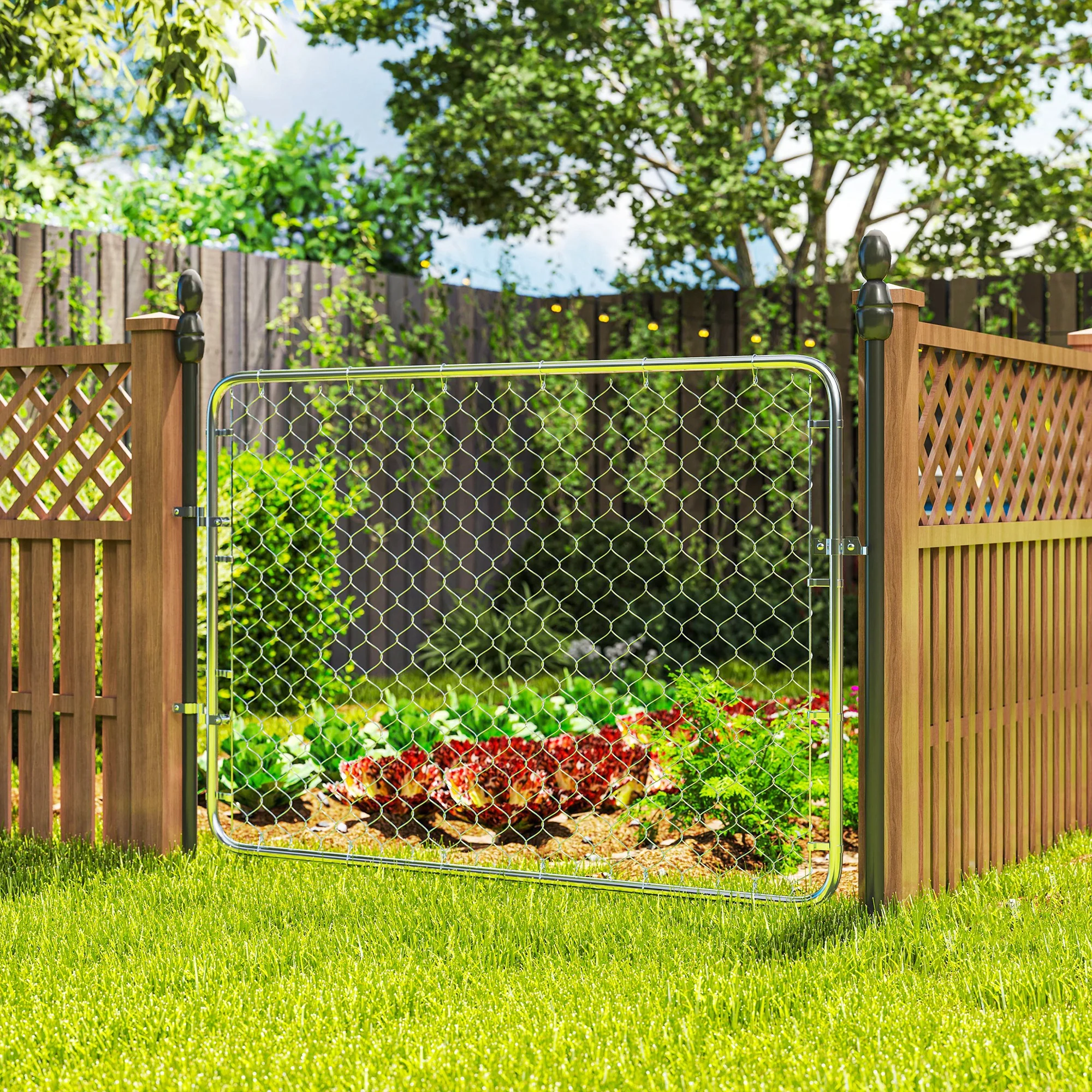 26-71 in. W x 4 ft. H Chain Link Fence Gate, Silver - Image 10