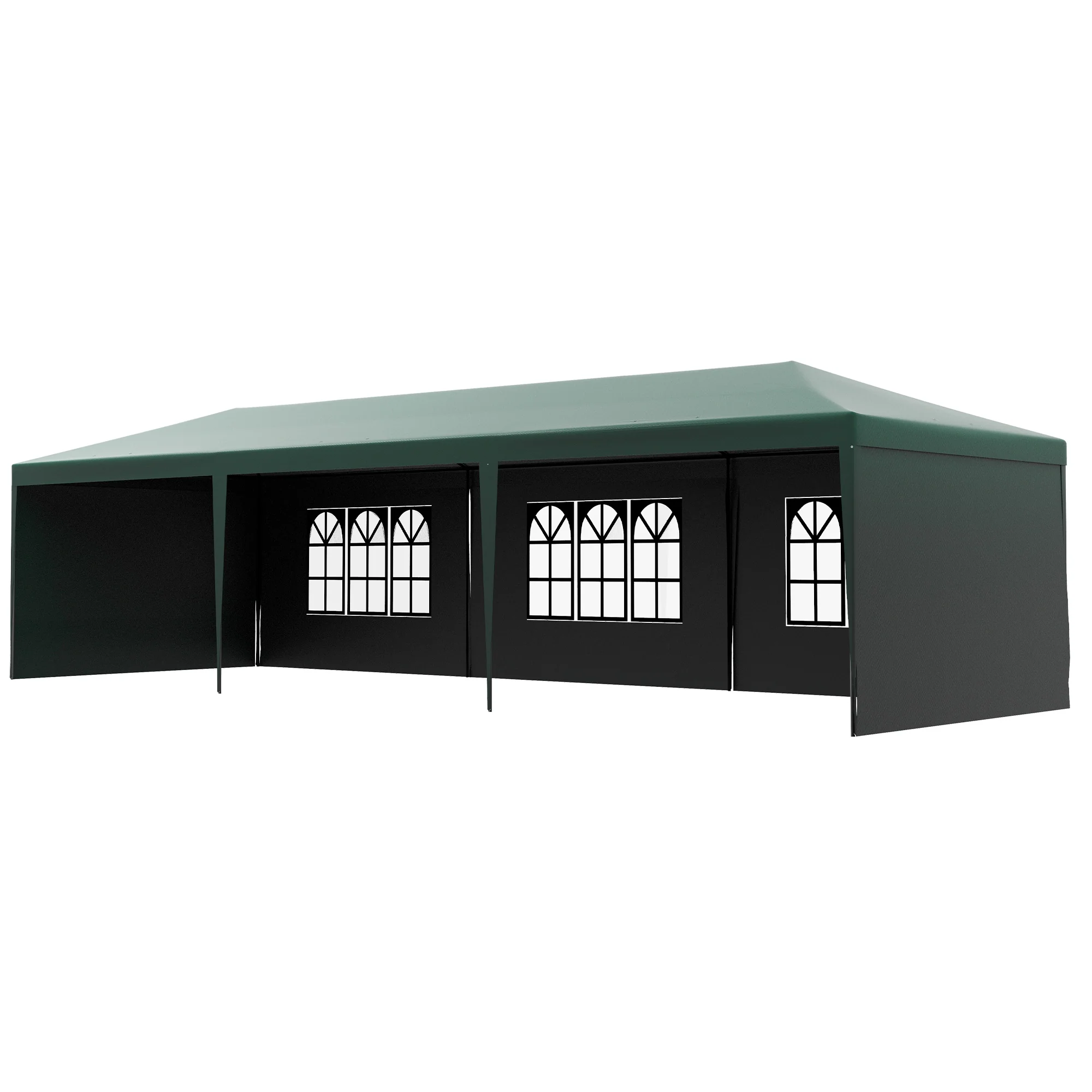 9 x 3 m Patio Gazebo Canopy Tent with Removable Walls, for Outdoor Party Wedding, Green - Image 2