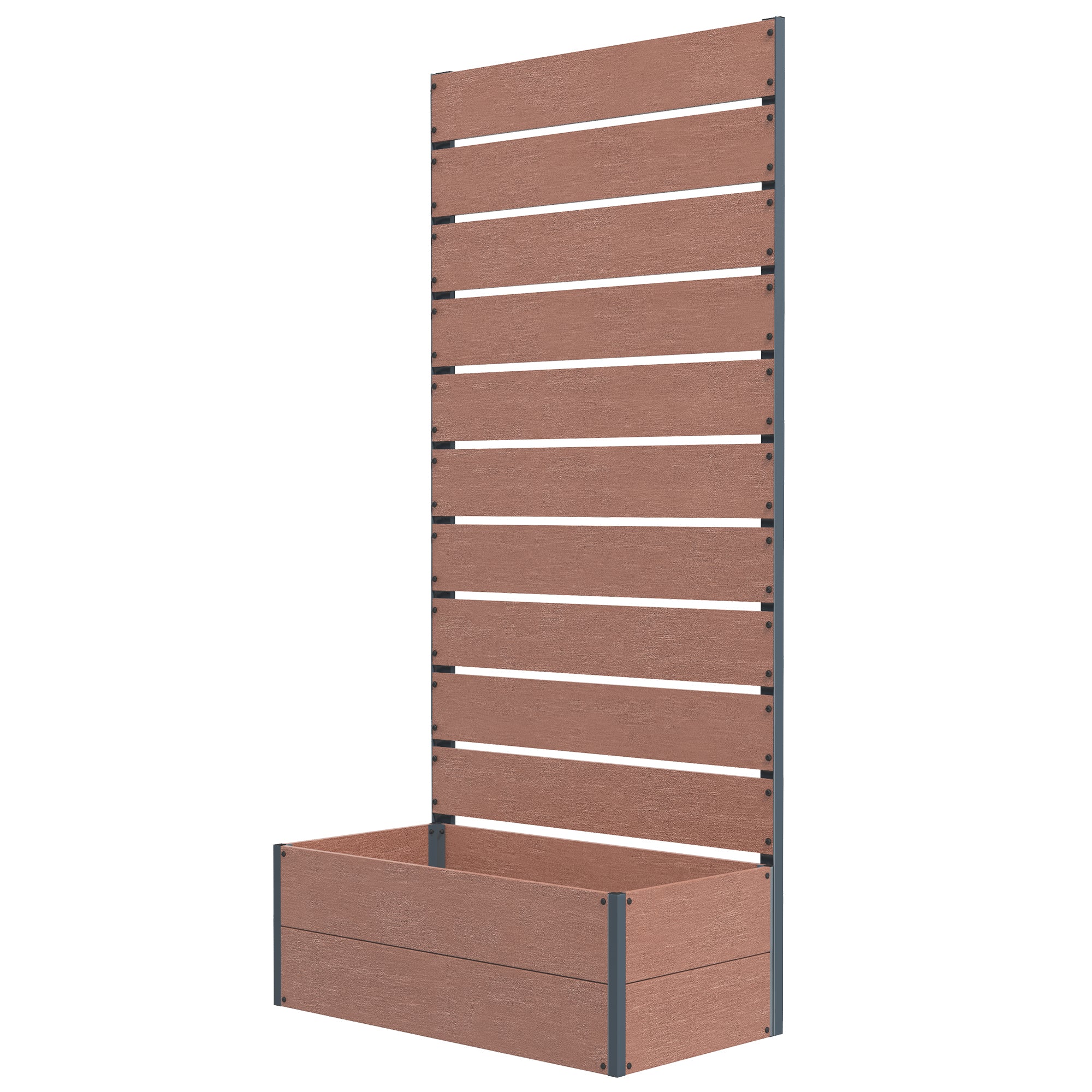Garden Planter with Trellis for Climbing Plants, Vines, Flowers, 72x38x150cm, Light Brown - Image 12