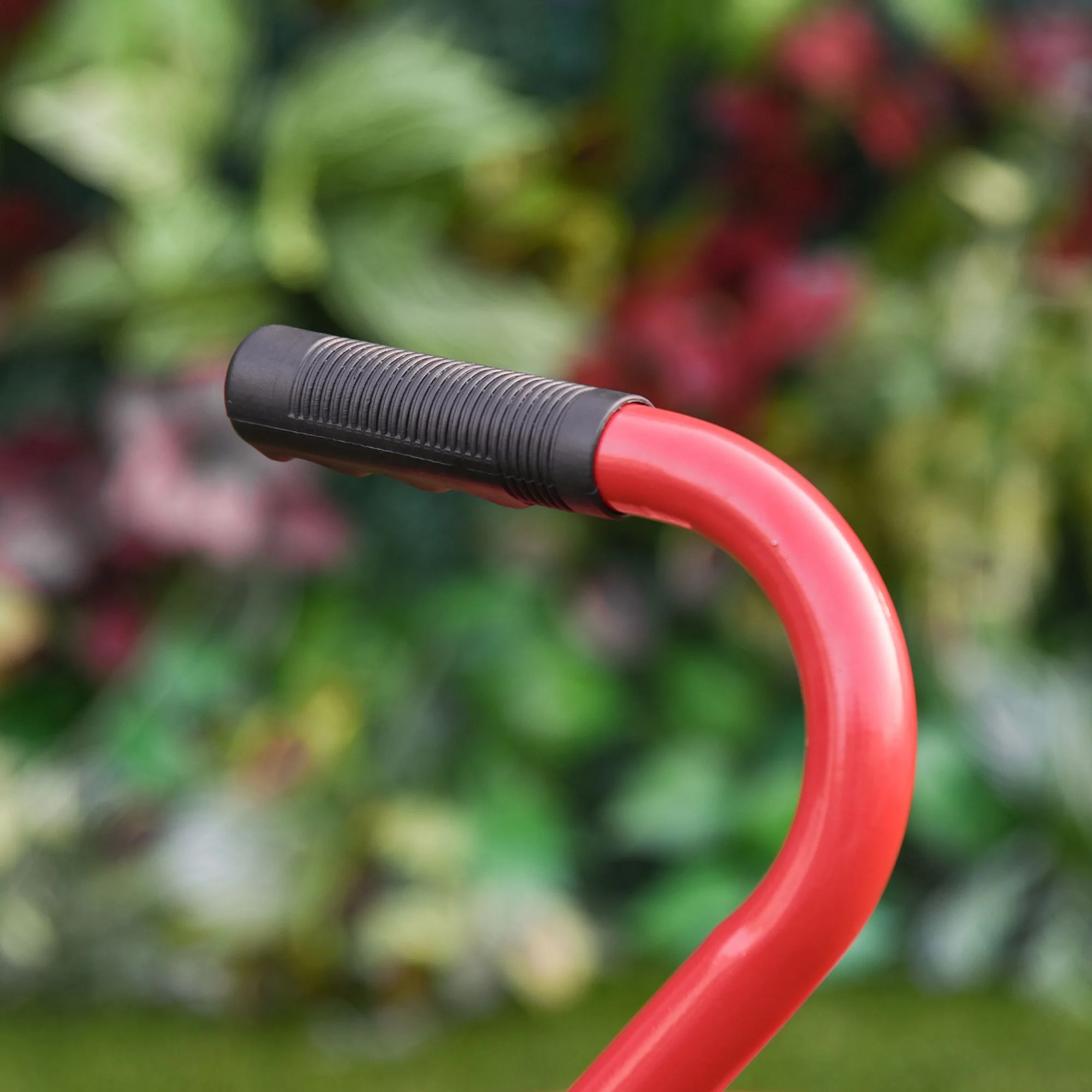 Garden Rolling Cart with Swivel and Adjustable Seat, Tool Tray, Bucket Basket, Red - Image 10
