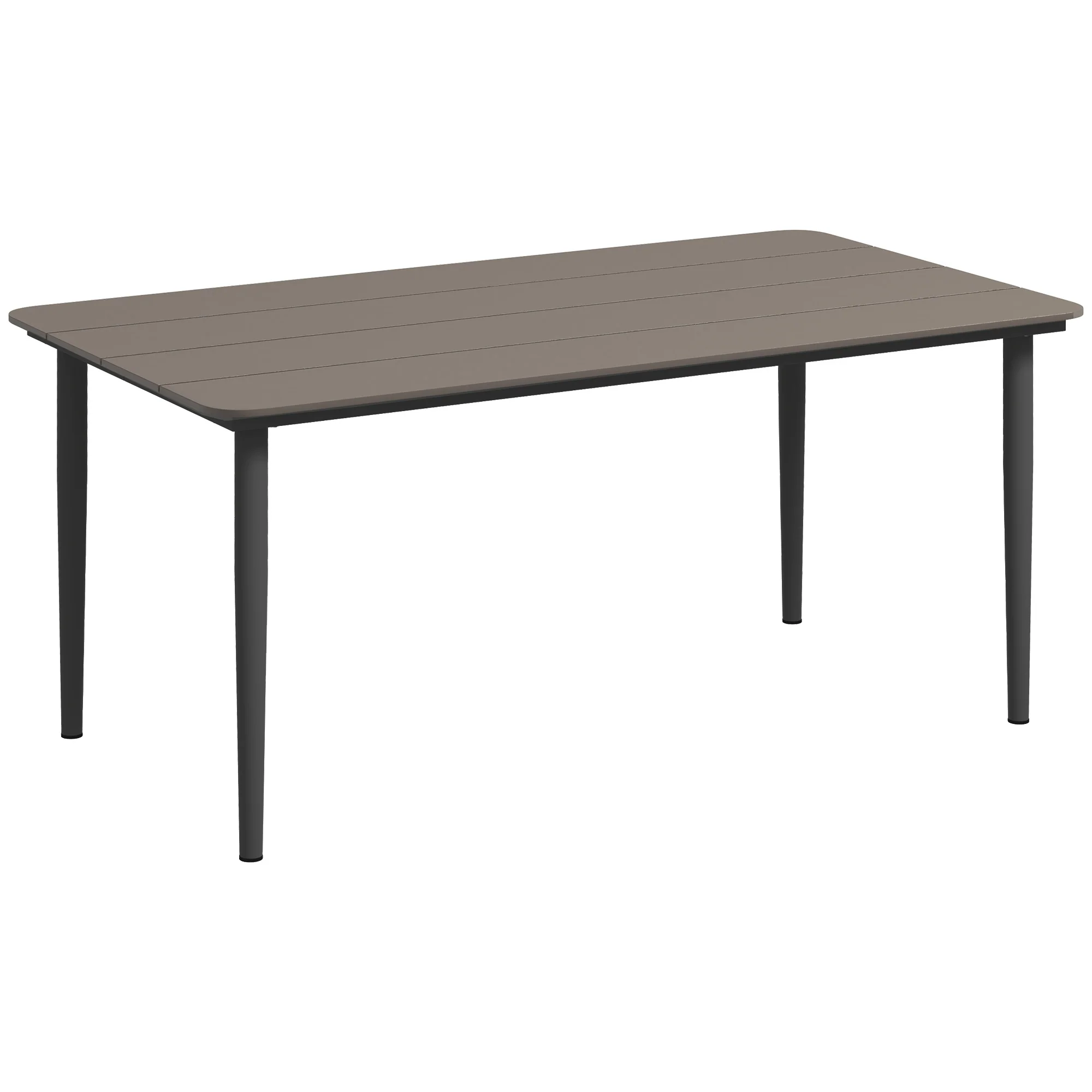 160 x 90 x 74 cm Garden Dining Table for 6 with WPC Top, Dark Grey - Image 12