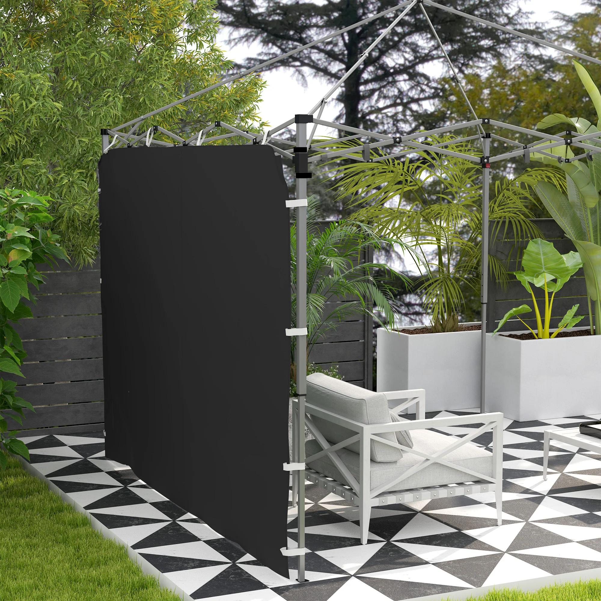 Canopy Sidewall Panel for 3 x 3m Straight Leg Pop Up Gazebos, 1 Pack Sidewall Only, Black - Image 10