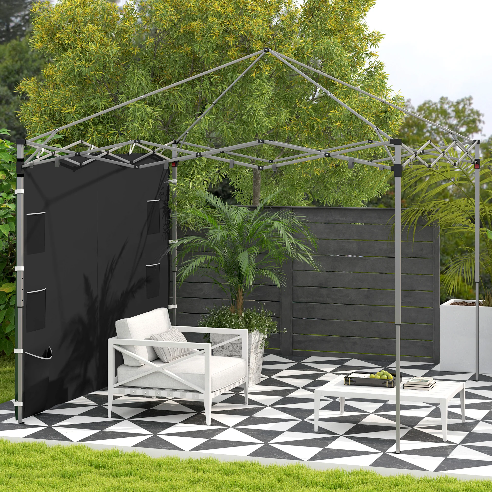 Canopy Sidewall Panel for 3 x 3m Straight Leg Pop Up Gazebos, 1 Pack Sidewall Only, Black - Image 4