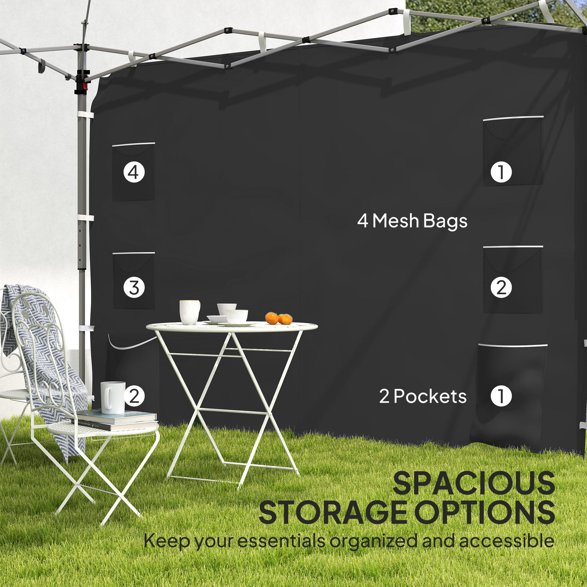 Canopy Sidewall Panel for 3 x 3m Straight Leg Pop Up Gazebos, 1 Pack Sidewall Only, Black - Image 7