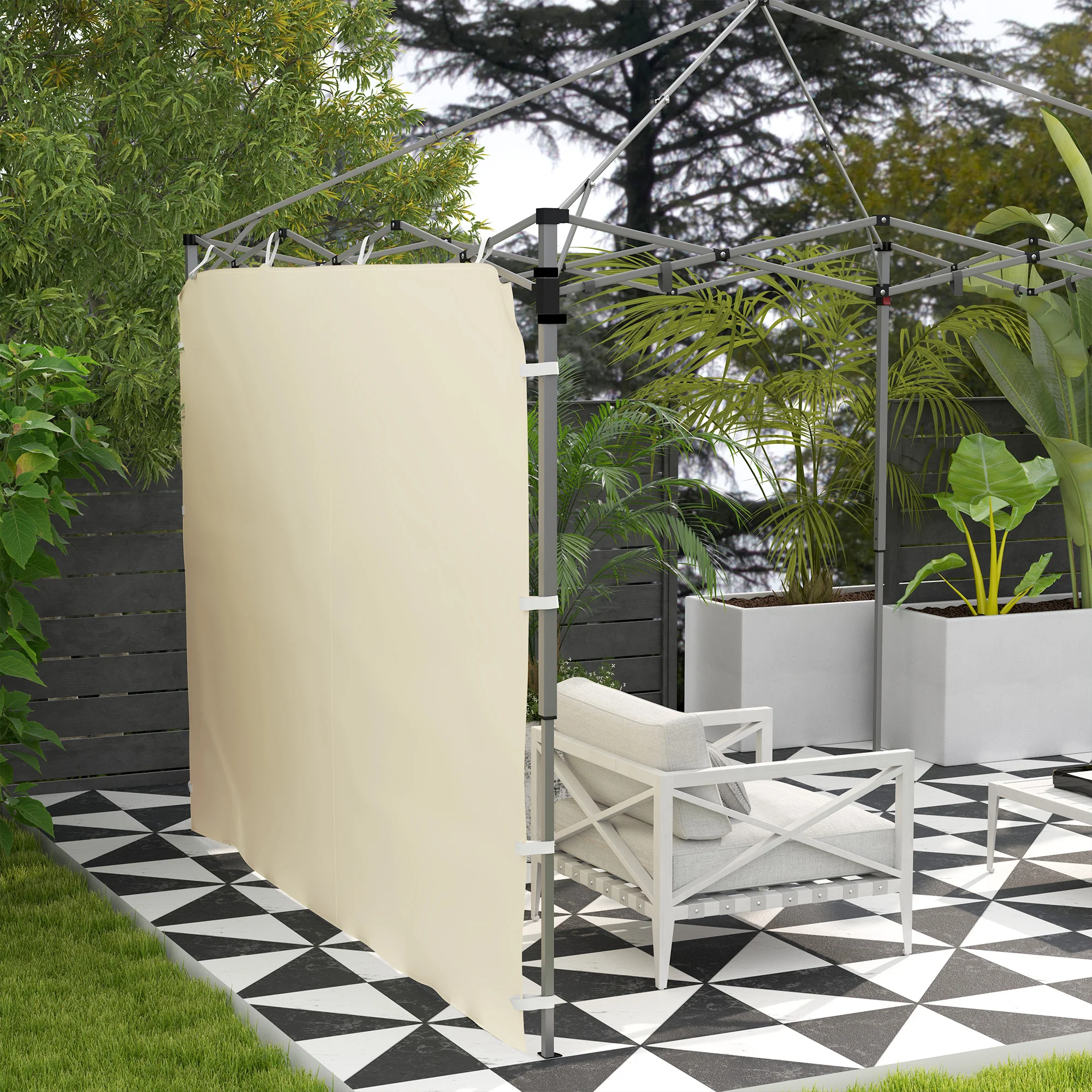 Canopy Sidewall Panel for 3 x 3m Straight Leg Pop Up Gazebos, 1 Pack Sidewall Only, Beige - Image 10