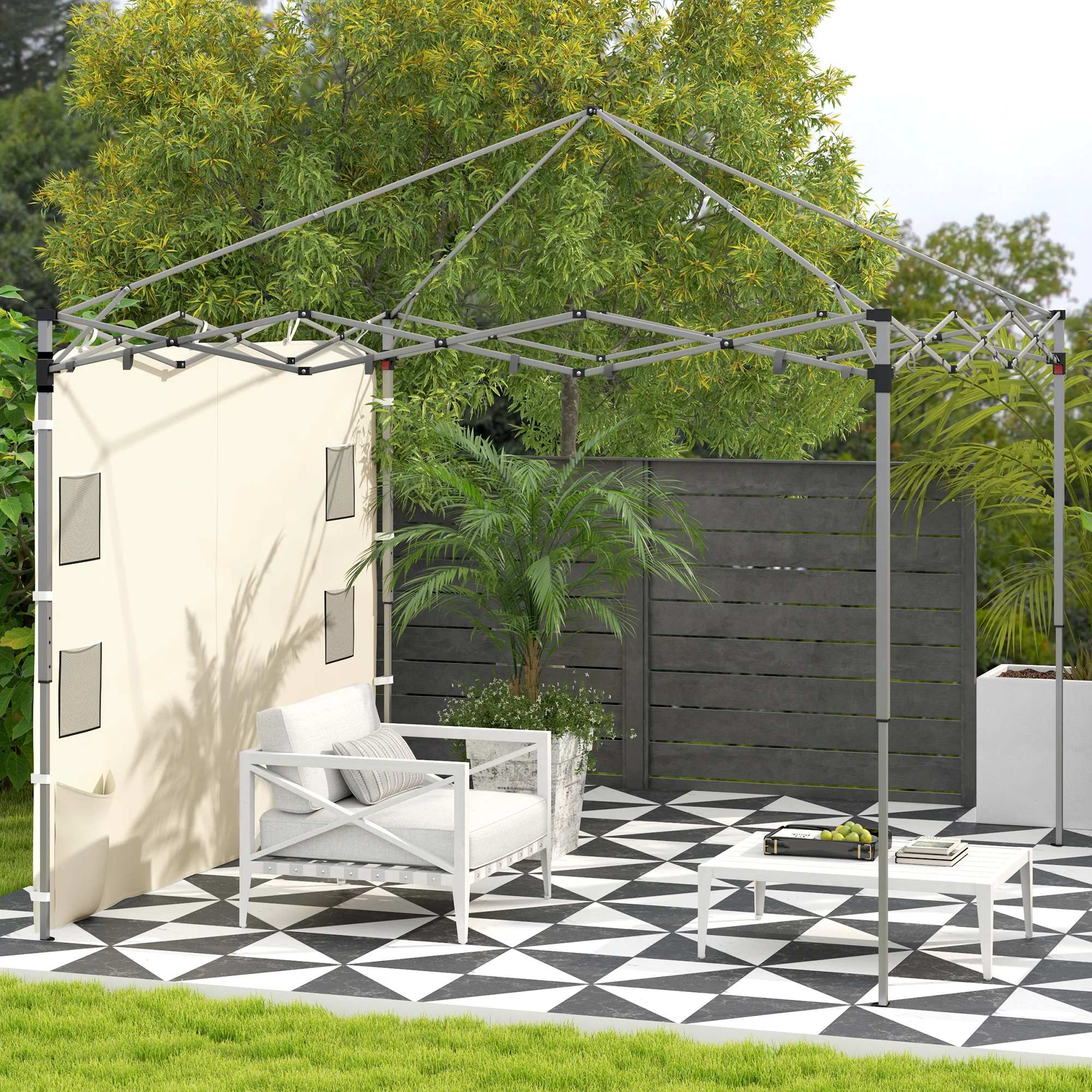 Canopy Sidewall Panel for 3 x 3m Straight Leg Pop Up Gazebos, 1 Pack Sidewall Only, Beige - Image 4