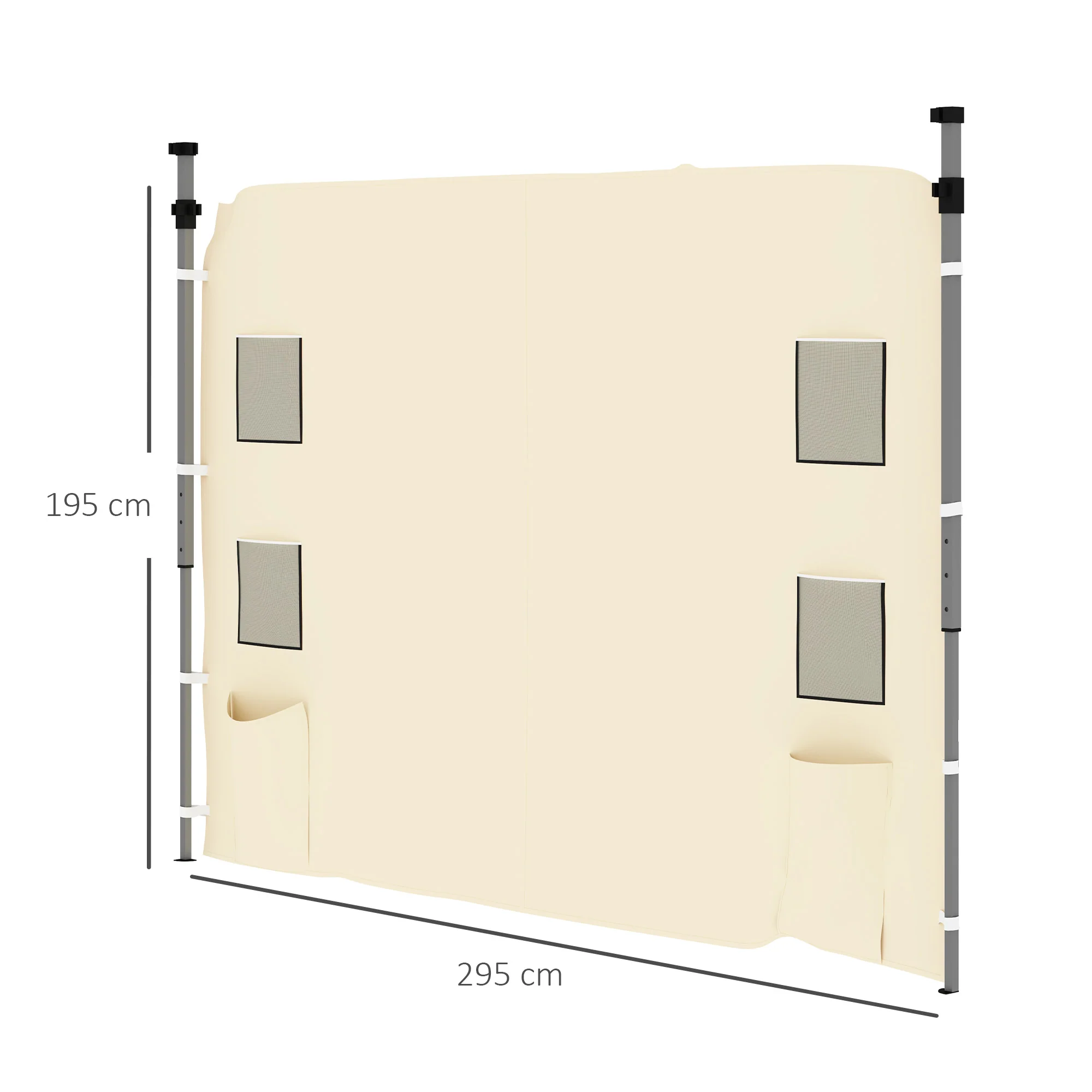 Canopy Sidewall Panel for 3 x 3m Straight Leg Pop Up Gazebos, 1 Pack Sidewall Only, Beige - Image 5