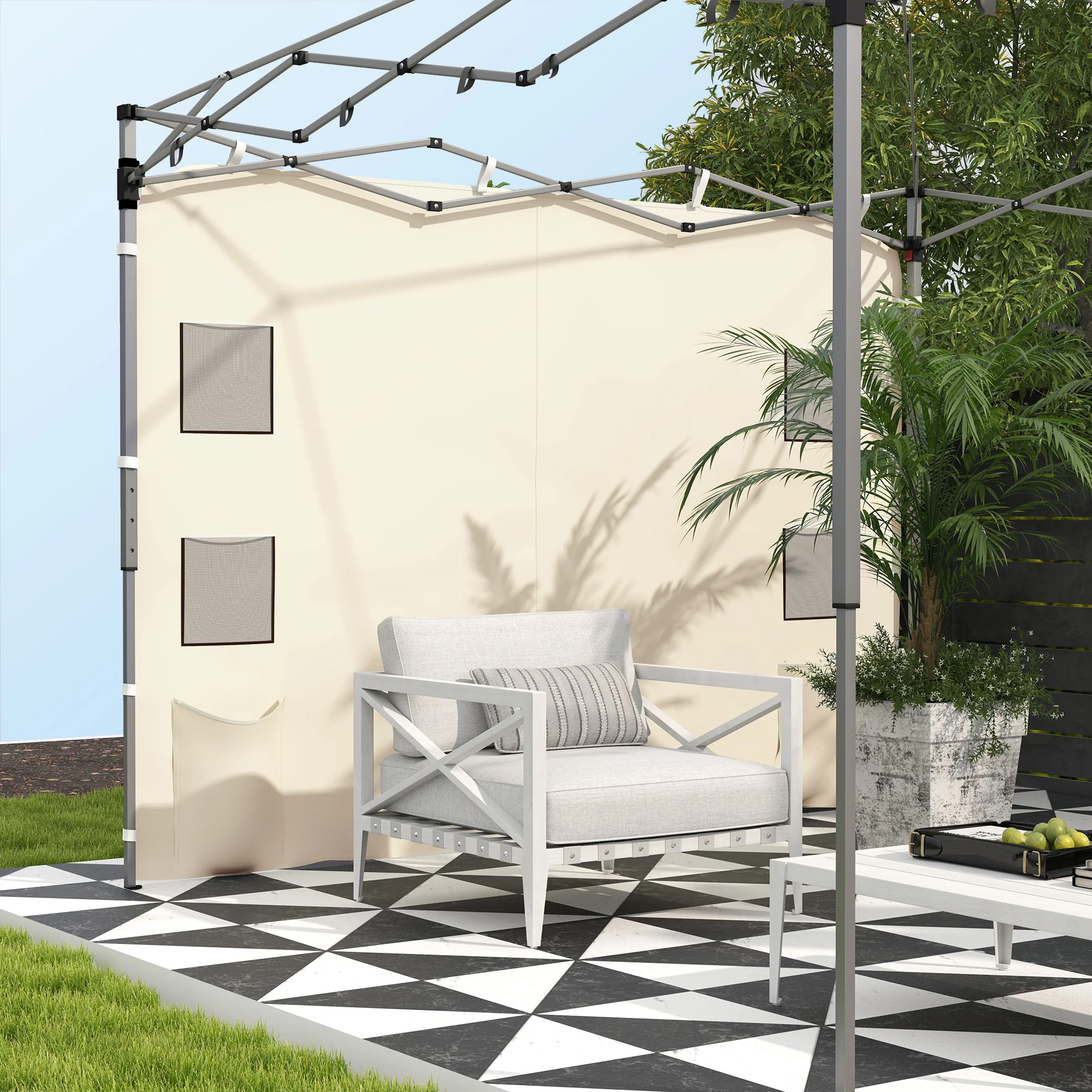 Canopy Sidewall Panel for 3 x 3m Straight Leg Pop Up Gazebos, 1 Pack Sidewall Only, Beige - Image 9