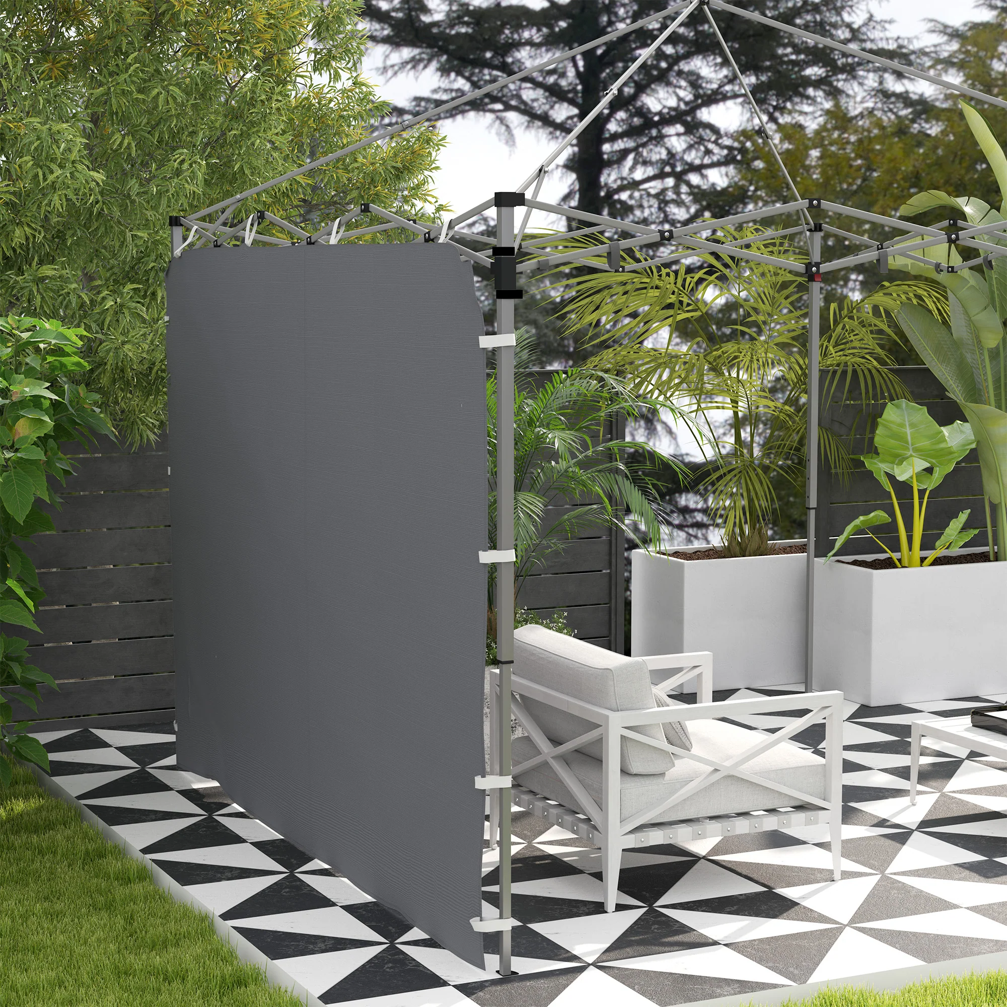 Canopy Sidewall Panel for 3 x 3m Straight Leg Pop Up Gazebos, 1 Pack Sidewall Only, Grey - Image 10