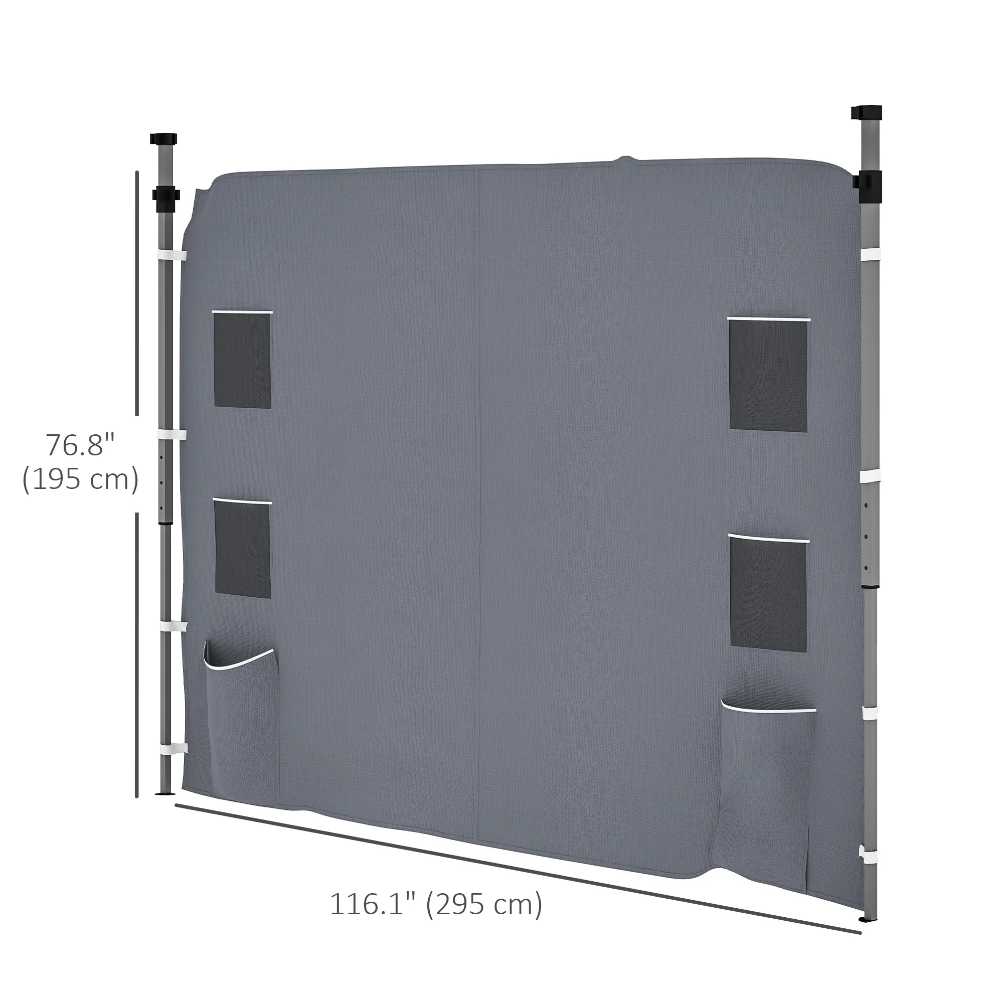 Canopy Sidewall Panel for 3 x 3m Straight Leg Pop Up Gazebos, 1 Pack Sidewall Only, Grey - Image 5