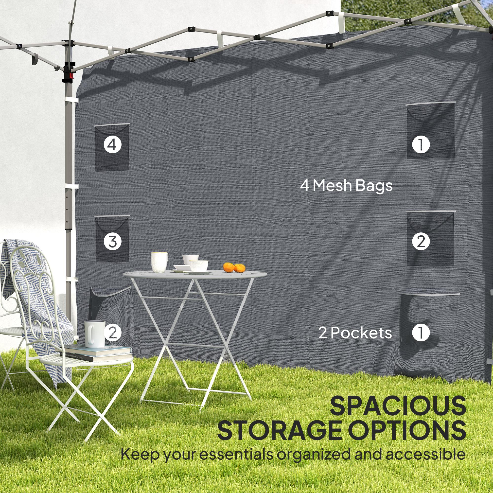 Canopy Sidewall Panel for 3 x 3m Straight Leg Pop Up Gazebos, 1 Pack Sidewall Only, Grey - Image 7