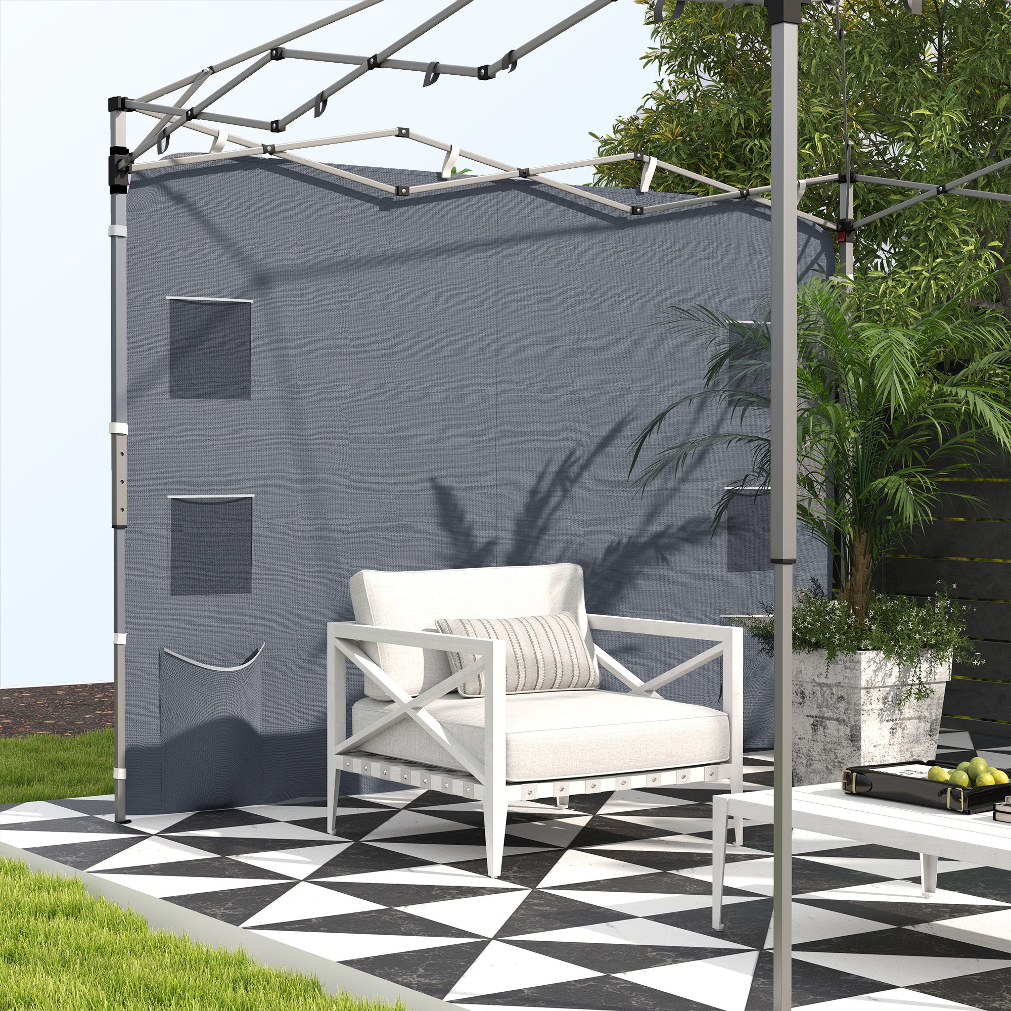 Canopy Sidewall Panel for 3 x 3m Straight Leg Pop Up Gazebos, 1 Pack Sidewall Only, Grey - Image 9