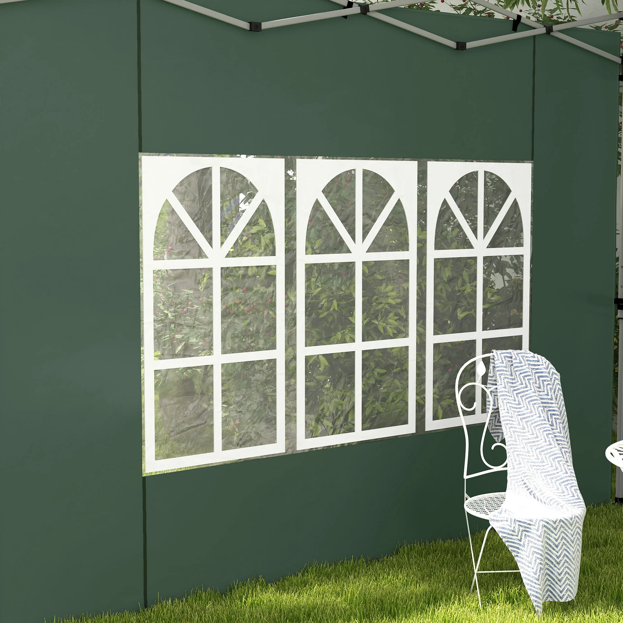 Gazebo Side Panels for 3x3(m) or 3x4(m) Pop Up Gazebo, 2 Pack Sides Replacement, Green - Image 11