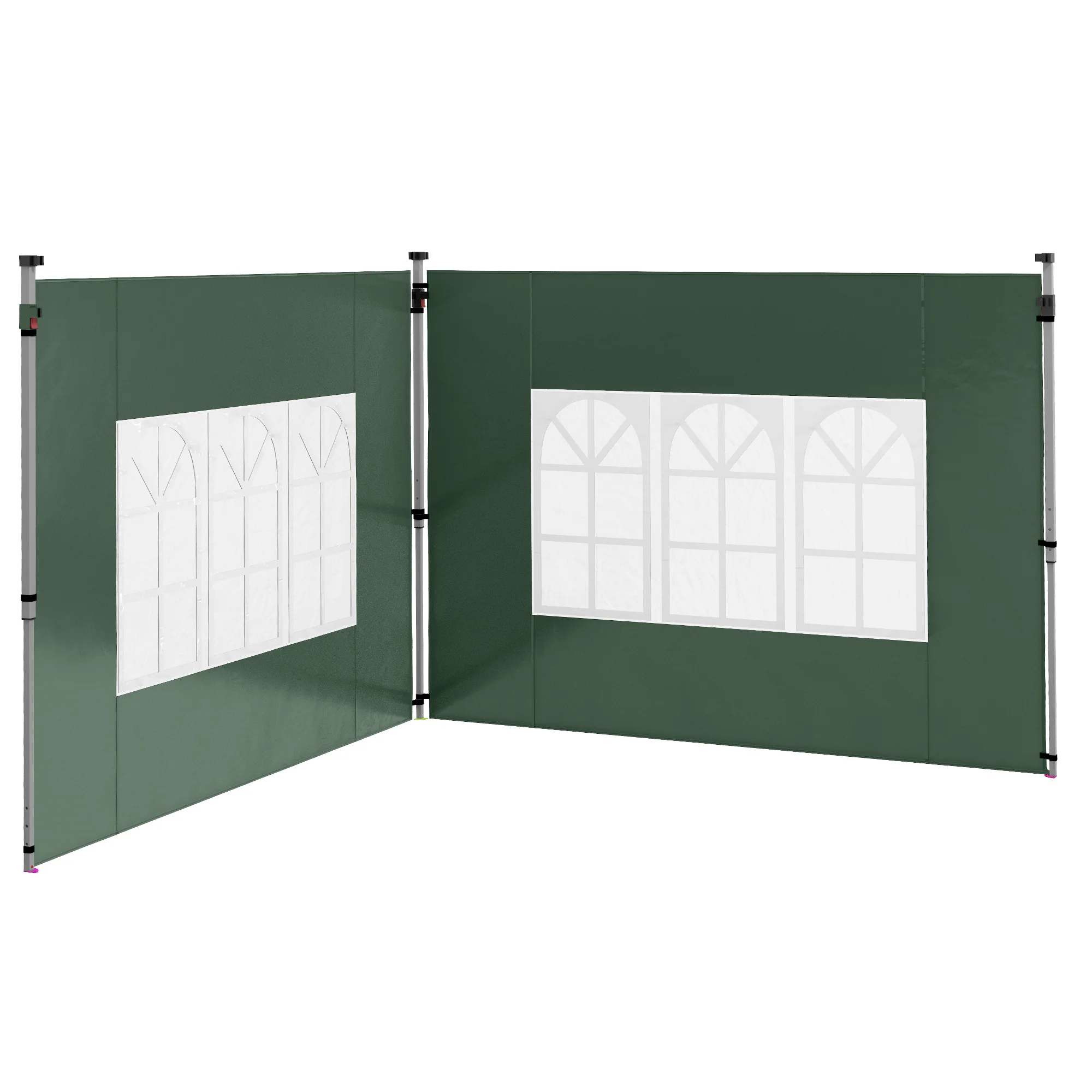 Gazebo Side Panels for 3x3(m) or 3x4(m) Pop Up Gazebo, 2 Pack Sides Replacement, Green - Image 2
